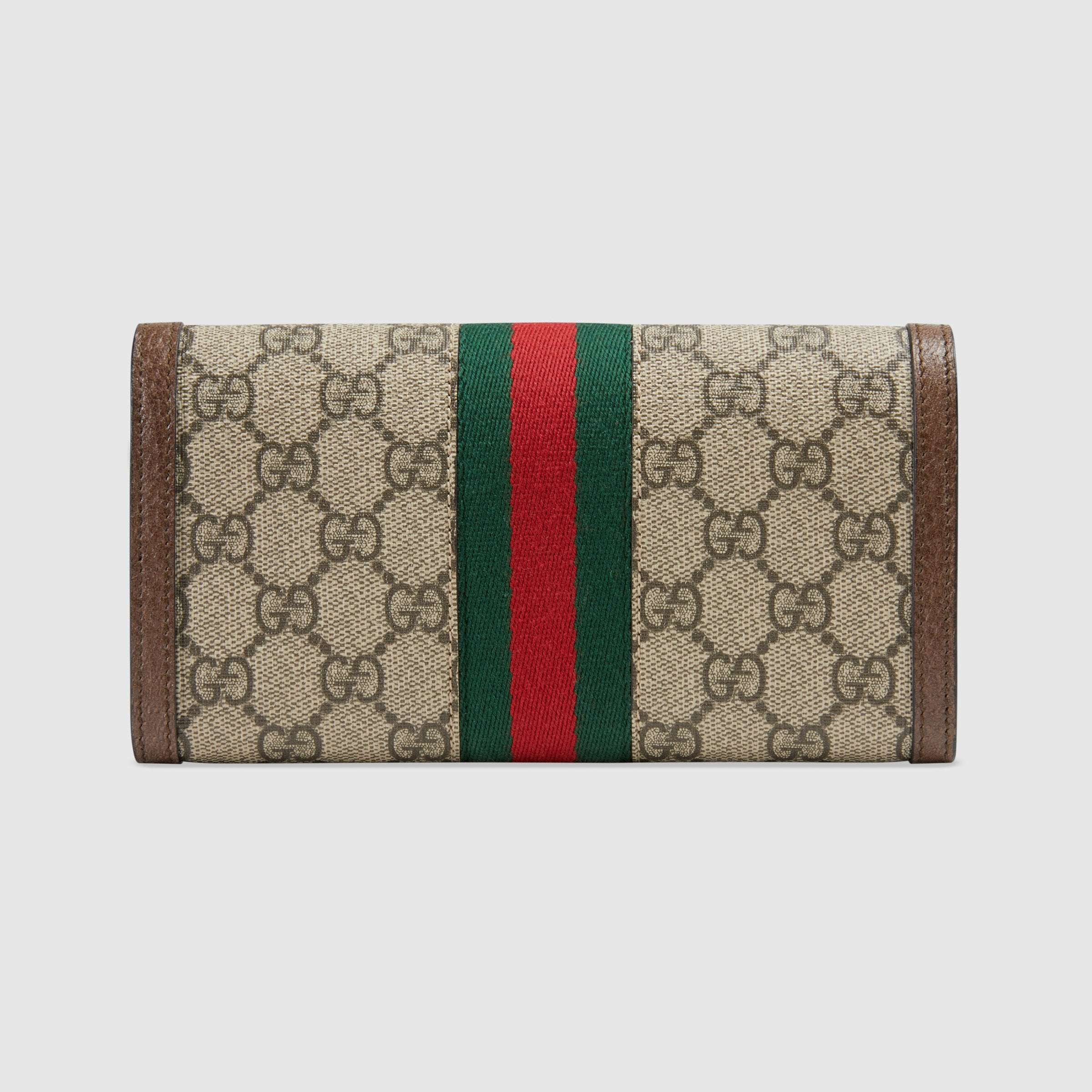 Gucci Ophidia GG Continental Wallet for Women - Luxury Leather Card Holder with Zip Pocket - Perfect for Travel, Work & Everyday Use