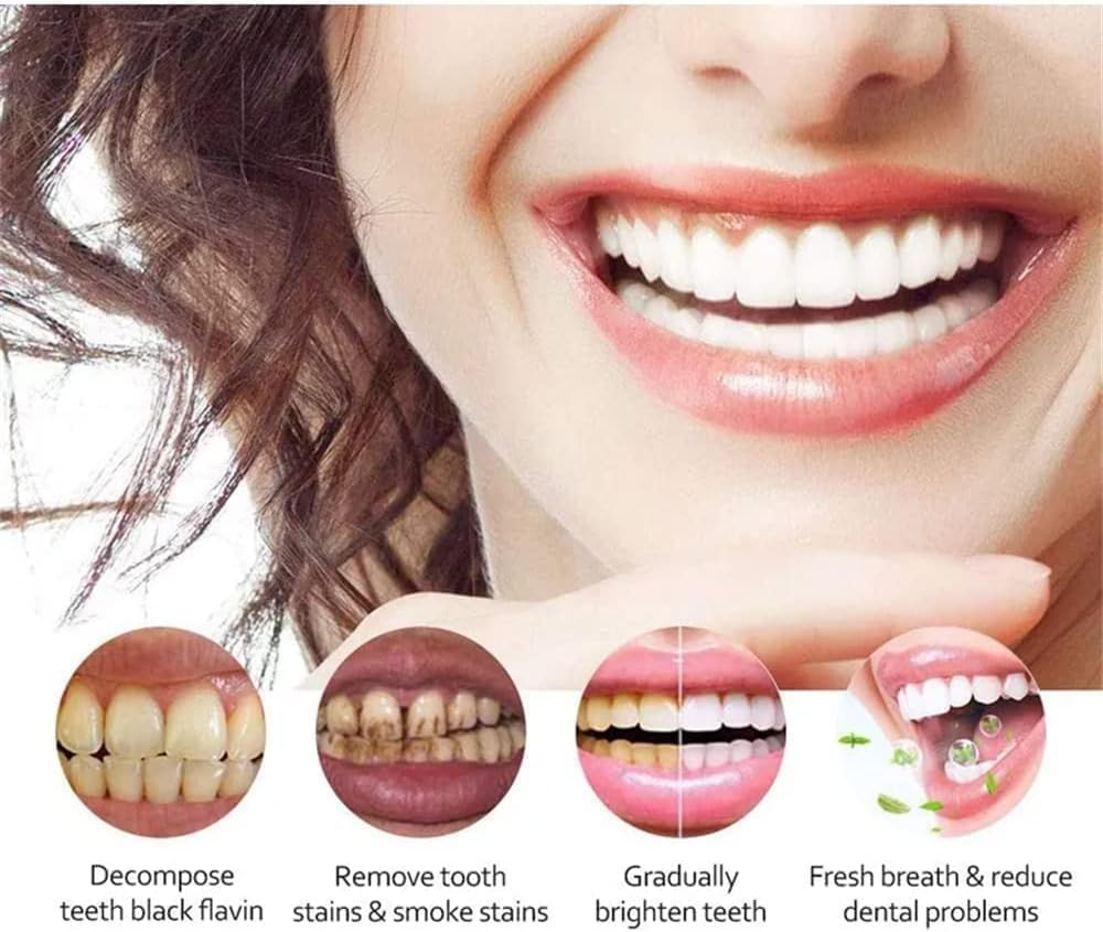 Miyanxi Teeth Whitening Powder - Natural Dental Stain Remover for Brighter Smile | Effective Teeth Stain Removal & Whitening | Perfect for Daily Oral Care & Coffee/Tea Drinkers