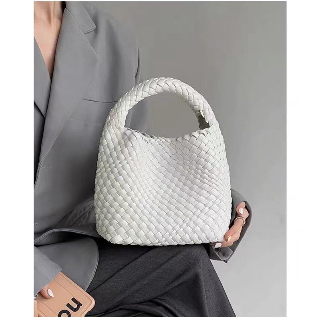 Stylish Large Woven Tote Bag for Women - Soft PU Leather Handbag with Retro Shoulder Strap | Perfect for Beach, Shopping & Holiday Travel Accessories