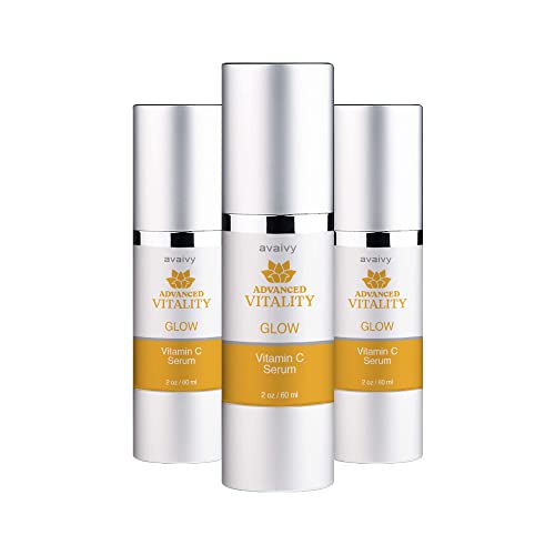 3 Pack Advanced Vitality Glow Vitamin C Serum for Face - Brightening & Anti-Aging Facial Treatment - Perfect for Morning & Night Skincare Routine