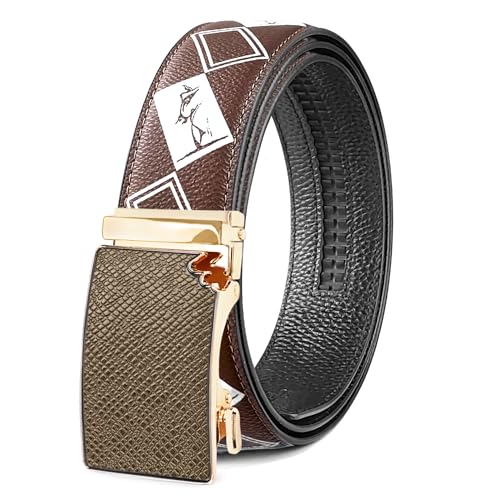 Brown Leather Buckle Coffee Check Belt
