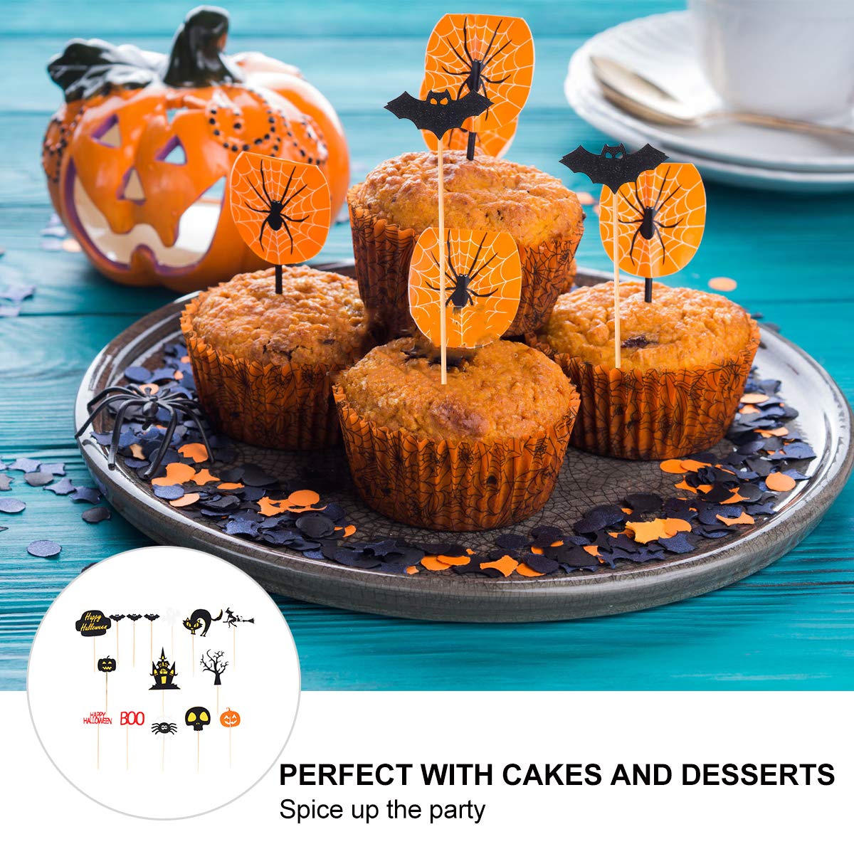 3pcs Halloween Bat Cake Toppers - Adorable Cake Decorations for Halloween Party, DIY Cake Picks & Edible Cake Accessories - Perfect for Halloween Desserts, Cupcakes, and Spooky Treats
