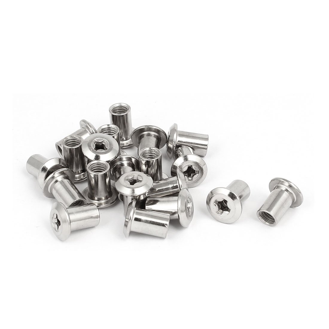 IIVVERR M6x12mm Phillips Head Metal Connector Nuts - 20pcs Furniture Hardware Fittings for Pipe & Tube Assembly - Perfect for DIY Furniture, Shelving, and Home Improvement Projects