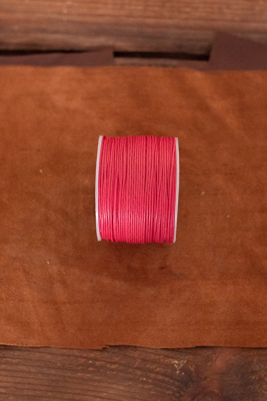 Premium Saddler Yarn (0.7mm & 0.9mm) - 100m Pink Leather Craft Thread for Hand Stitching, DIY Leather Projects, Shoe Repair & Bag Making