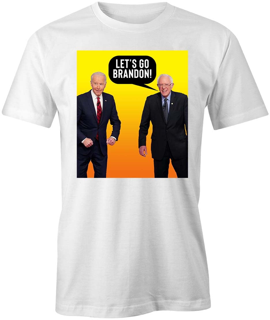 Let's Go Brandon T-Shirt - Funny Political Graphic Tee | White Printed Republican Humor Shirt | Great for Protests, Rallies & Conservative Events