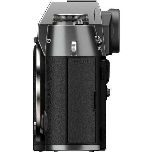 FUJIFILM X-T50 Mirrorless Digital Camera - Charcoal Silver | 26.1MP APS-C Sensor, 4K Video, Compact & Lightweight for Travel & Street Photography