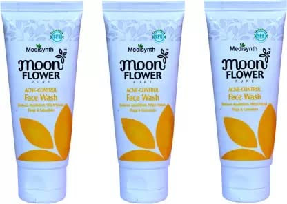 Moonflower Acne Control Face Wash (Pack of 3) - 150g Gentle Cleanser for Oily & Acne-Prone Skin | Daily Skincare Routine, Morning & Night Use