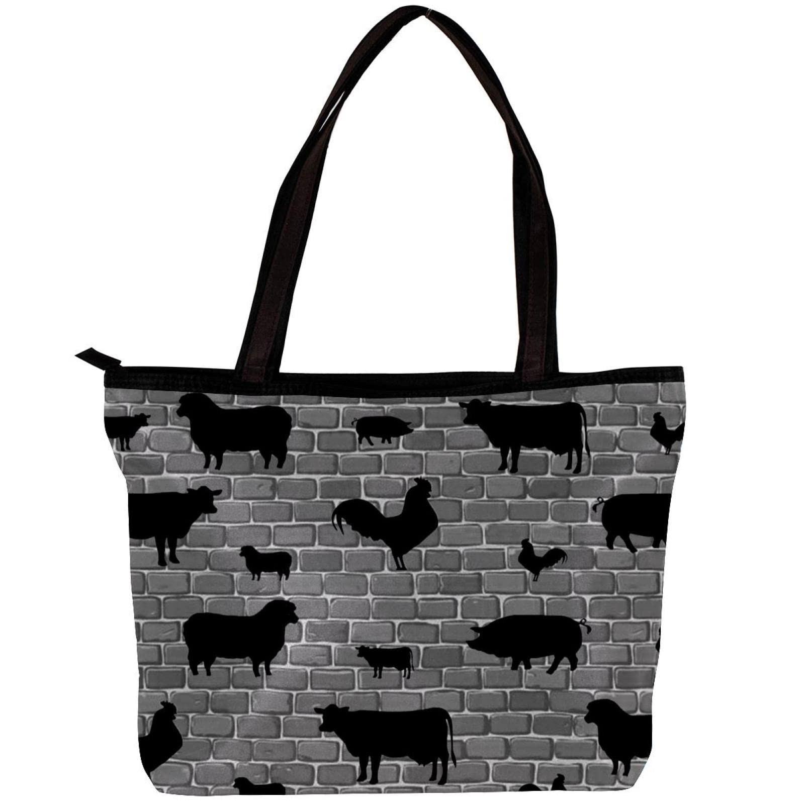 Stylish Colorful Deer Print Tote Bag for Women - Lightweight Shoulder Handbag with Inner Pouch - Perfect for Shopping, Beach, Work & Daily Use