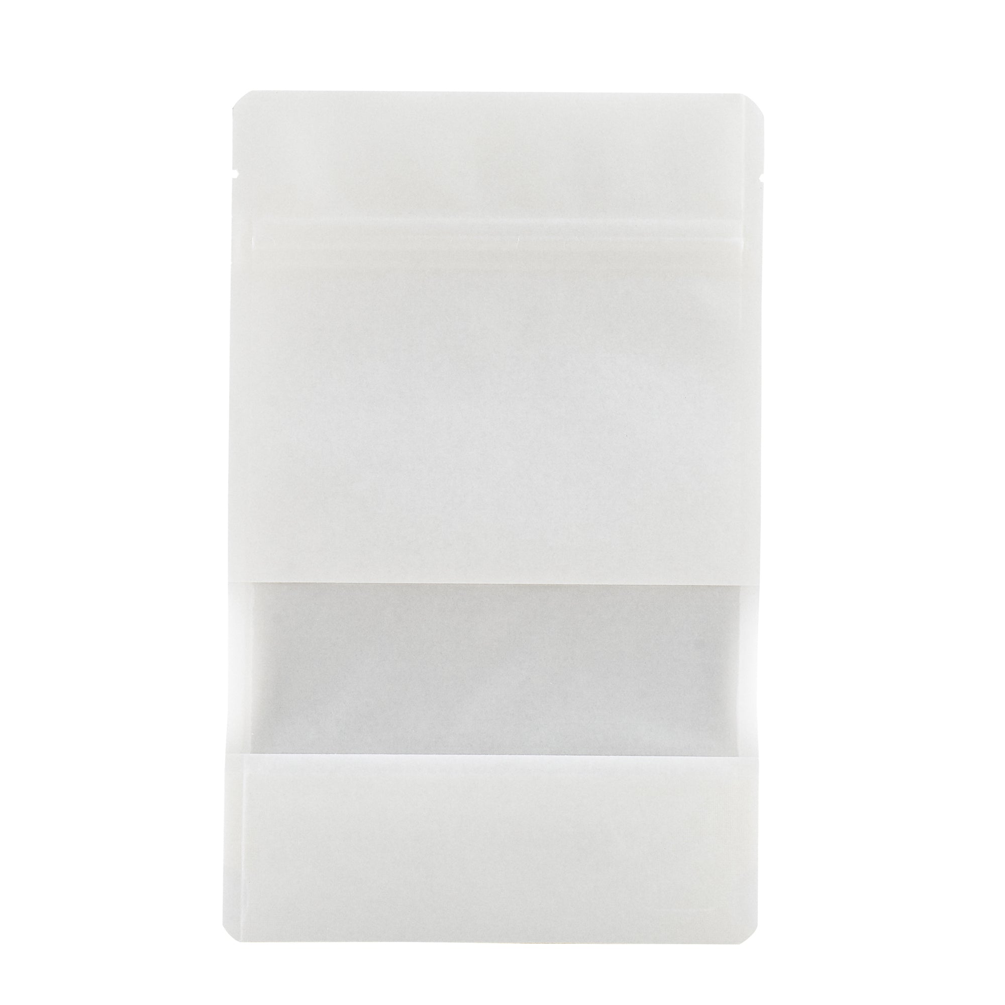 Heat Sealable White Plastic Medium Window Bags - 8x5x1.75 Inches (100 Count) for Food Packaging, Retail Display & Storage | Durable Resealable Bags for Bakery, Crafts & Small Items