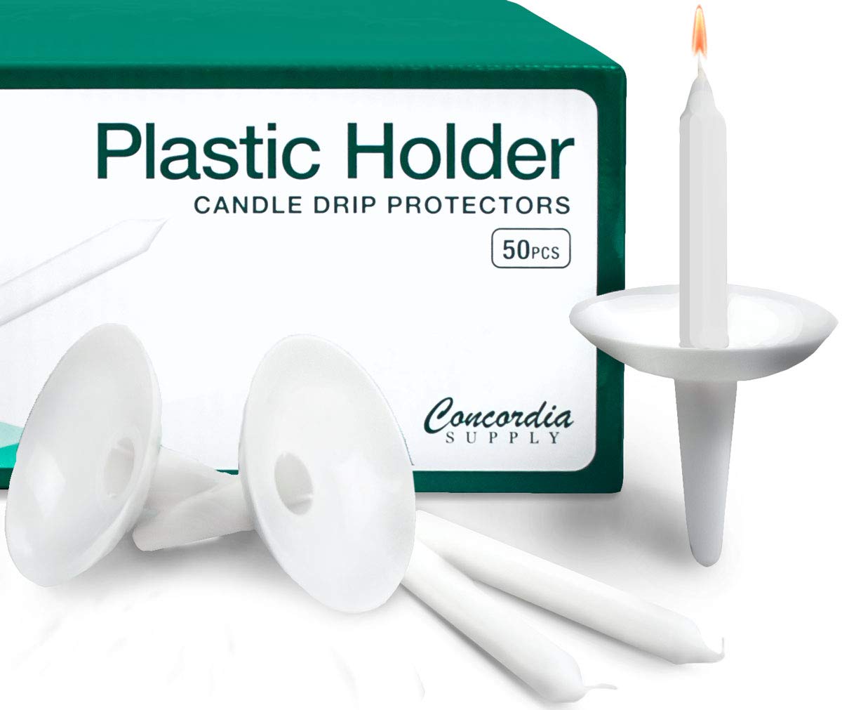 Concordia Supply 100-Pack Plastic Candle Holders with 4.25
