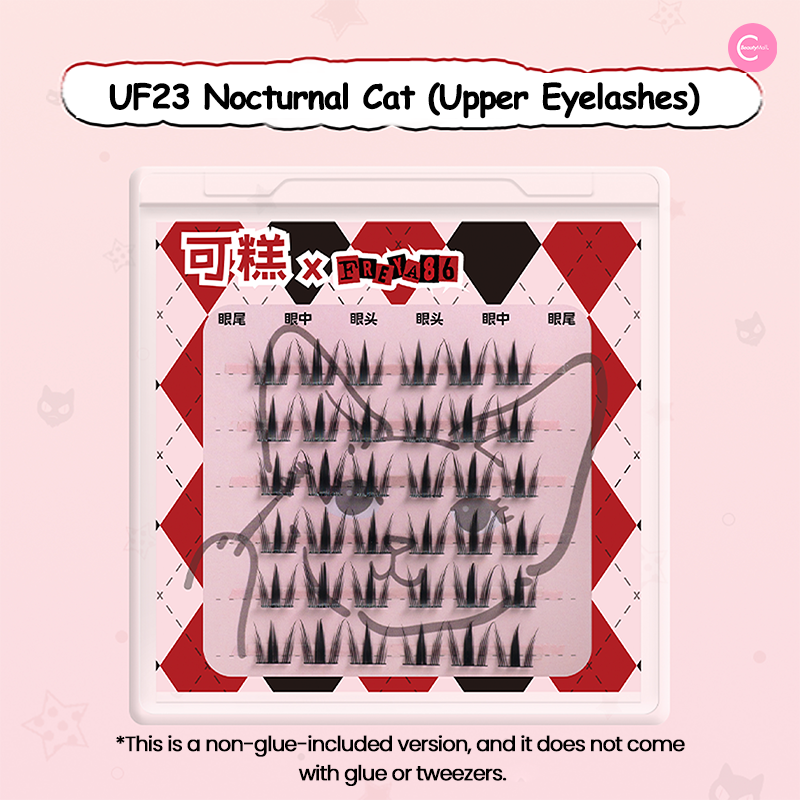 Gaoashes X Freya86 UF23 Midnight Cat Eyelashes - Fluffy Cat Paw False Lashes for Dramatic Eye Makeup | Perfect for Halloween, Cosplay & Night Out