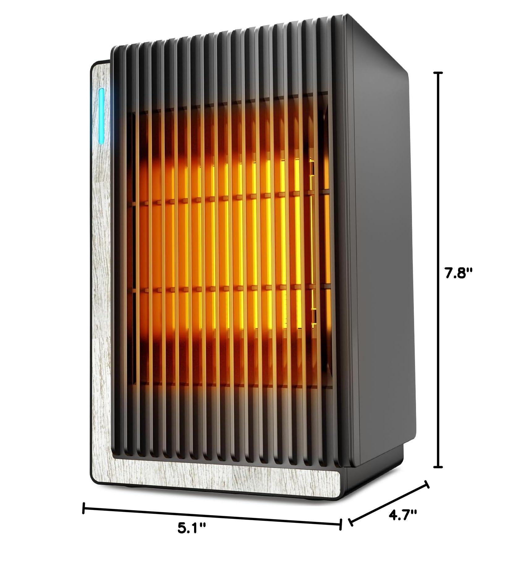 Portable Space Heater 1200W/800W with Timer - Fast Heating PTC Ceramic Heater with Tip-Over & Overheat Protection - Compact Electric Heater for Office, Bedroom & Indoor Use - Perfect for Winter Warmth & Energy Efficient Heating