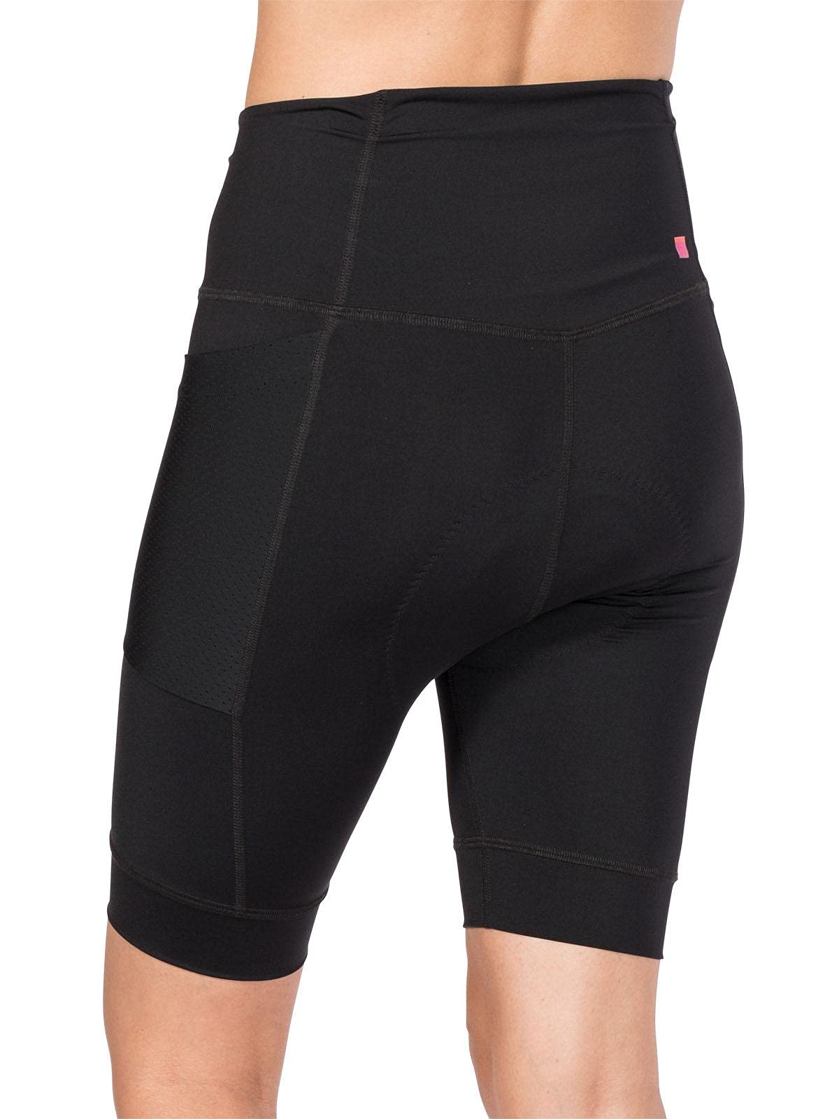 **Women's Terry Bike Shorts - Padded High Waisted Cycling Shorts with Compression, Hi Rise Holster for Comfort (Regular & Plus Sizes) - Perfect for Cycling, Workouts & Casual Wear**