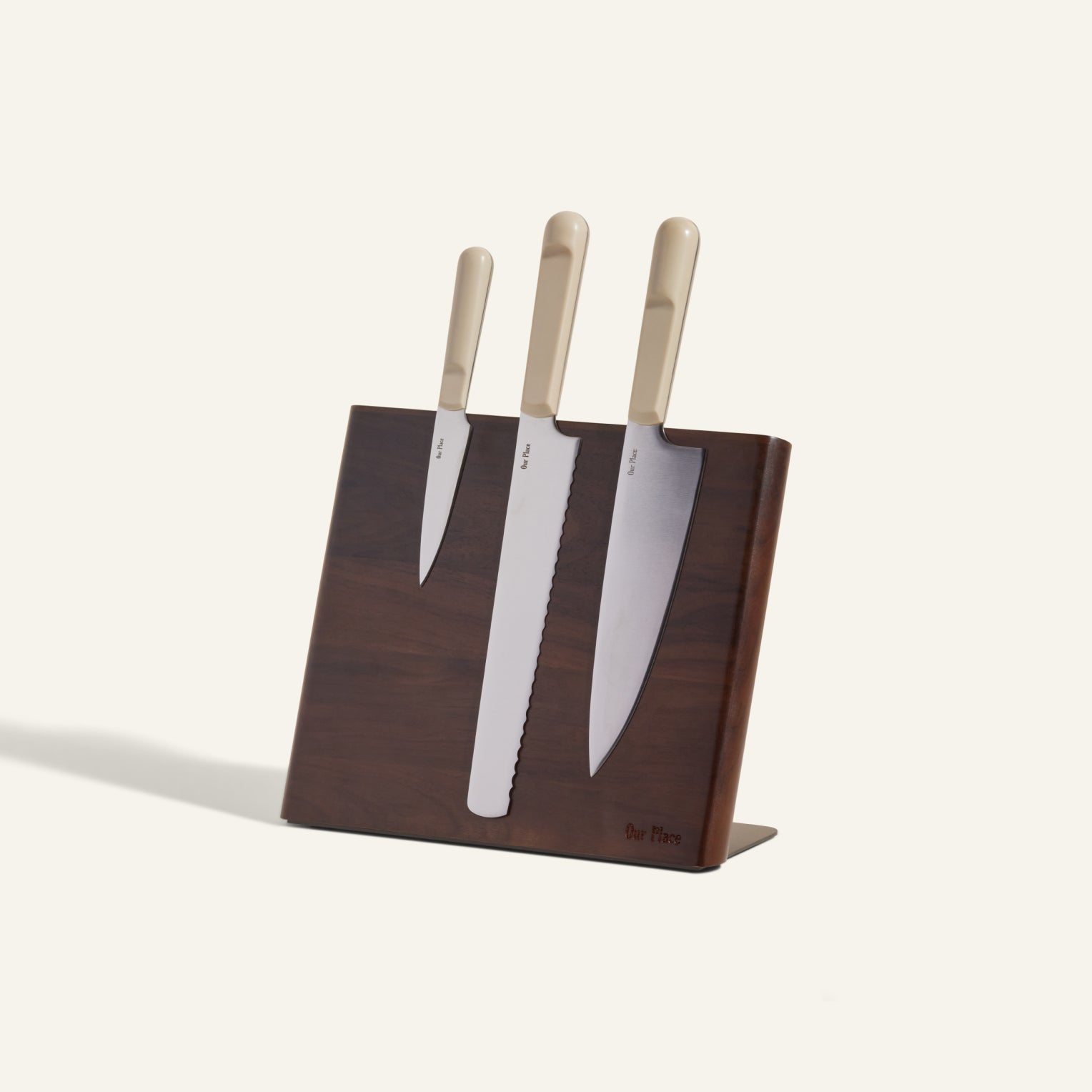 Premium 3-Piece Knife Set with Walnut Wood Knife Block - Chef Knife, Paring Knife, Utility Knife - Perfect for Home Cooking, Kitchen Gifts & Professional Chefs