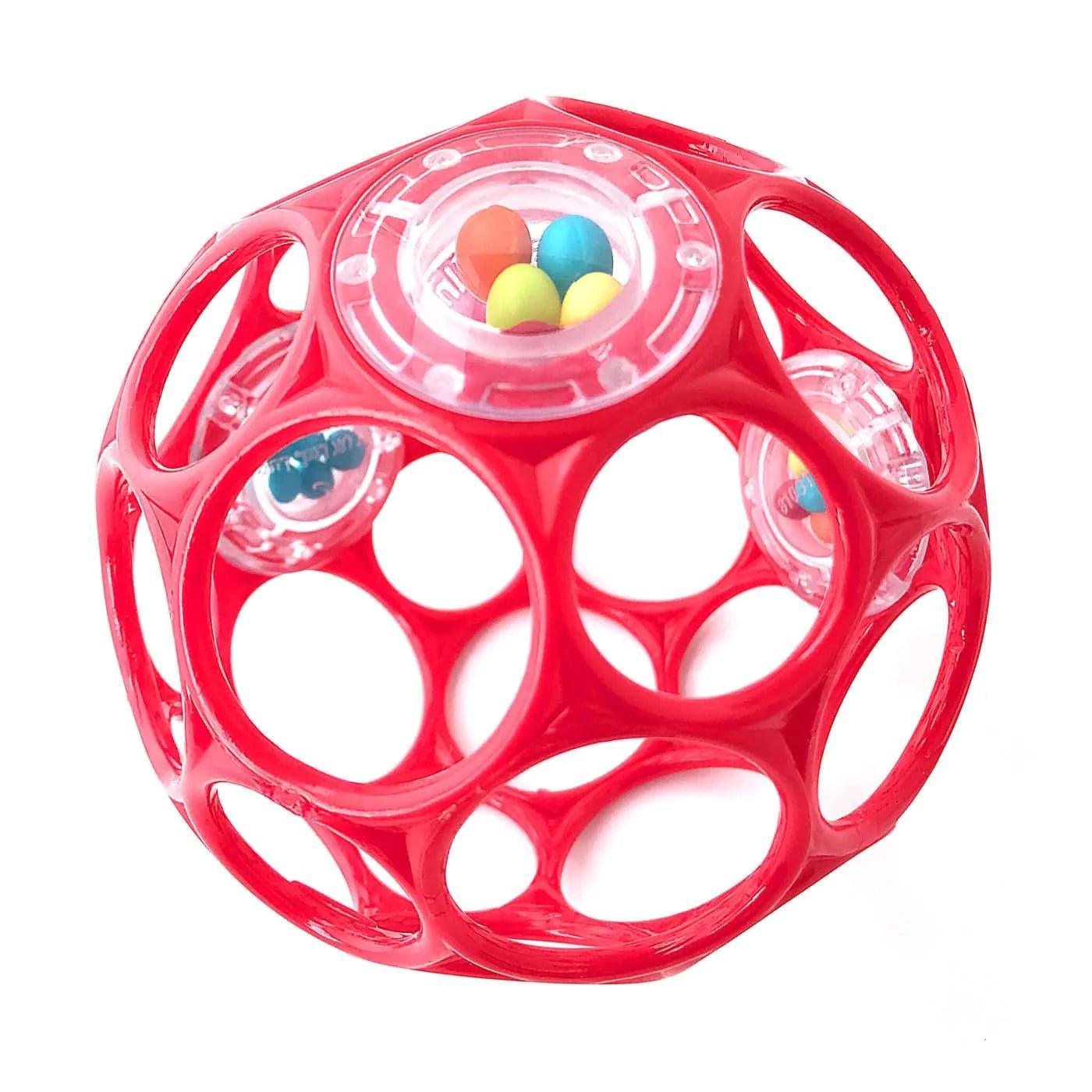 Bright Starts Oball 4 Rattle - Easy-Grip Baby Toy with Colorful Beads (Single Pack) - Perfect for Infant Sensory Play & Early Development