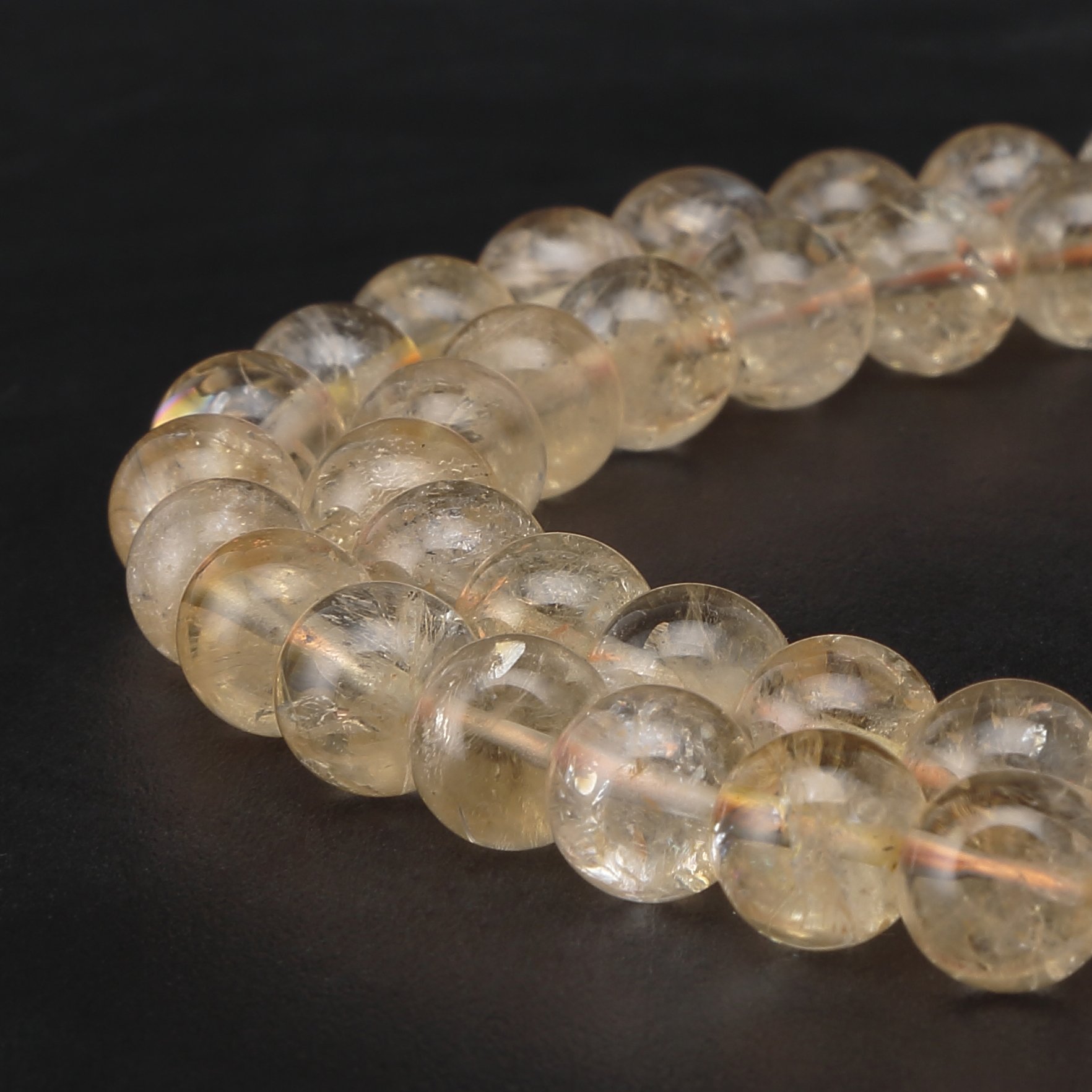 Natural Citrine Gemstone Loose Beads 8mm Round - Healing Crystal Energy Stone for Jewelry Making DIY, Meditation & Spiritual Gifts - Perfect for Bracelets, Necklaces & Positive Energy Jewelry