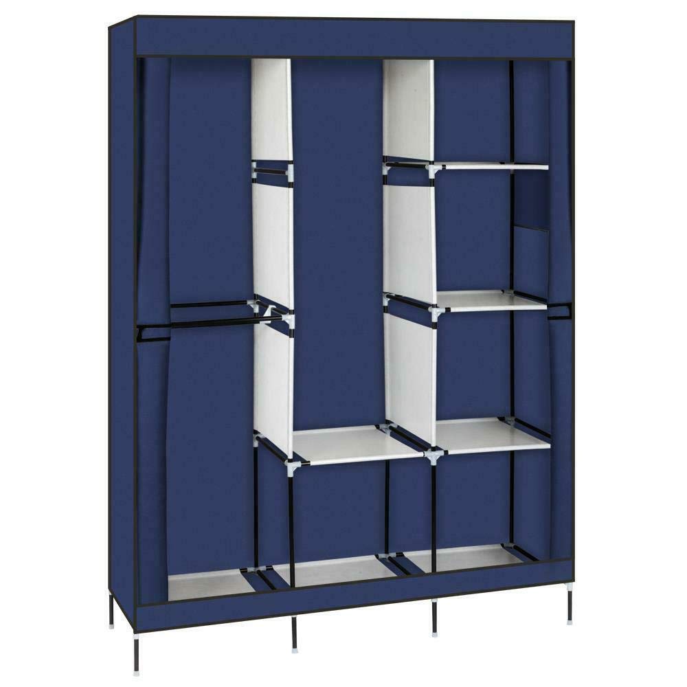 XDE Portable Clothes Storage Closet Organizer - Foldable Wardrobe Rack with Fabric Shelves for Bathroom, Bedroom & Closet | Perfect for Shoes, Toys & Tool Organization (LTMS Series)