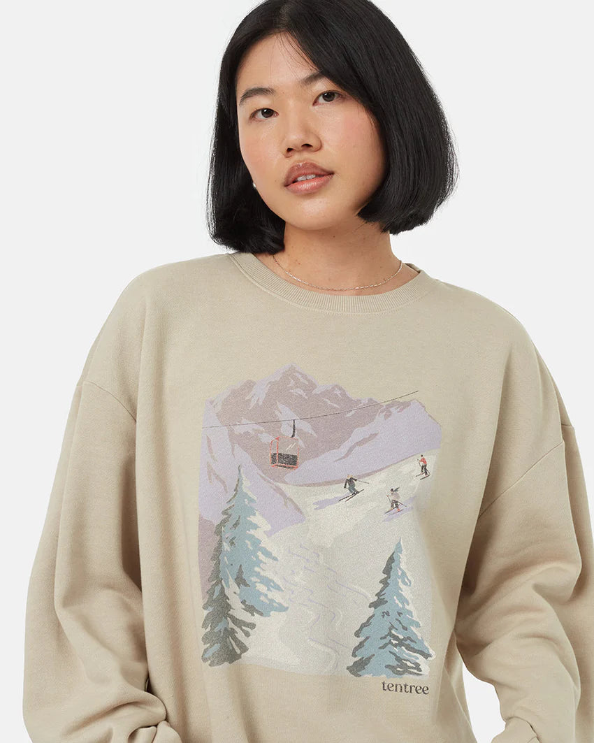 Alpine Oversized Crewneck Sweatshirt for Women - TCW5506 | Cozy & Stylish Casual Wear for Fall & Winter | Perfect for Lounging, Running Errands & Weekend Outfits