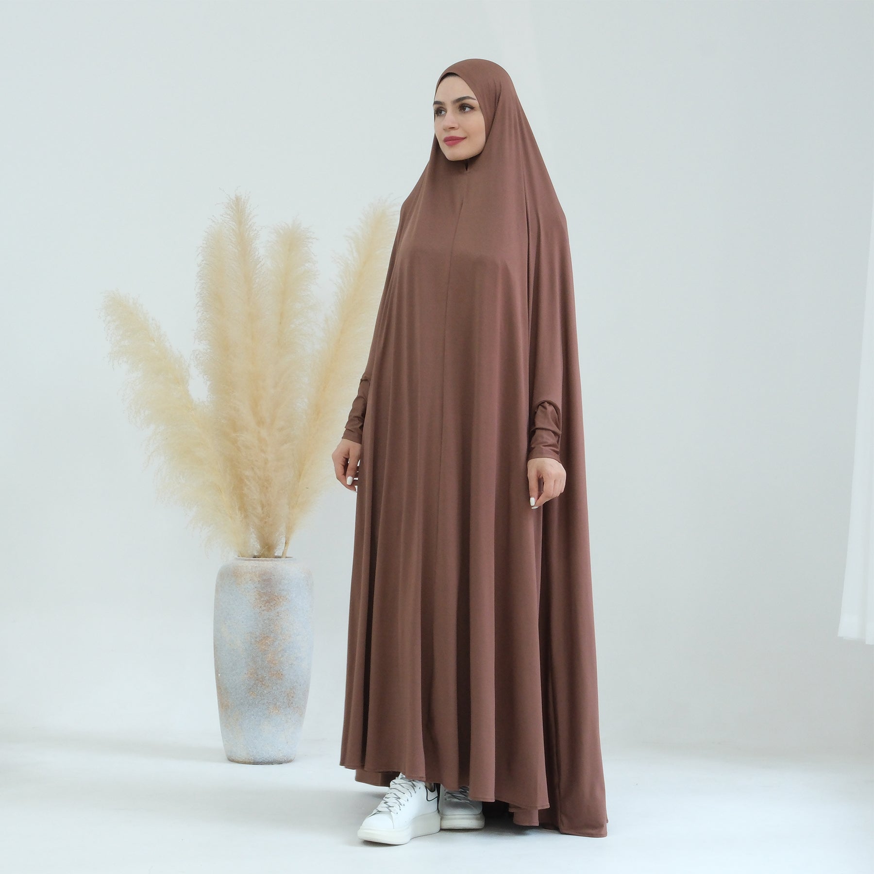 Awra Cape Hijab Combo in Brown - Modest Muslim Fashion for Women | Perfect for Prayer, Daily Wear & Special Occasions