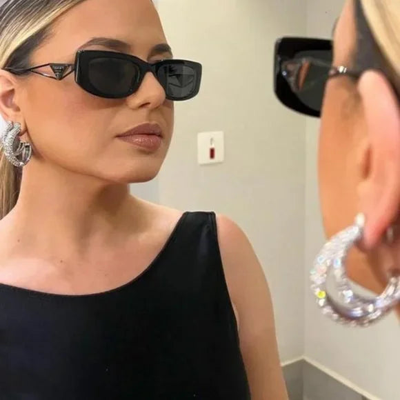Prada PR14YS Slim Black Sunglasses for Women - UV Protection, Lightweight & Stylish - Perfect for Driving, Beach & Outdoor Activities
