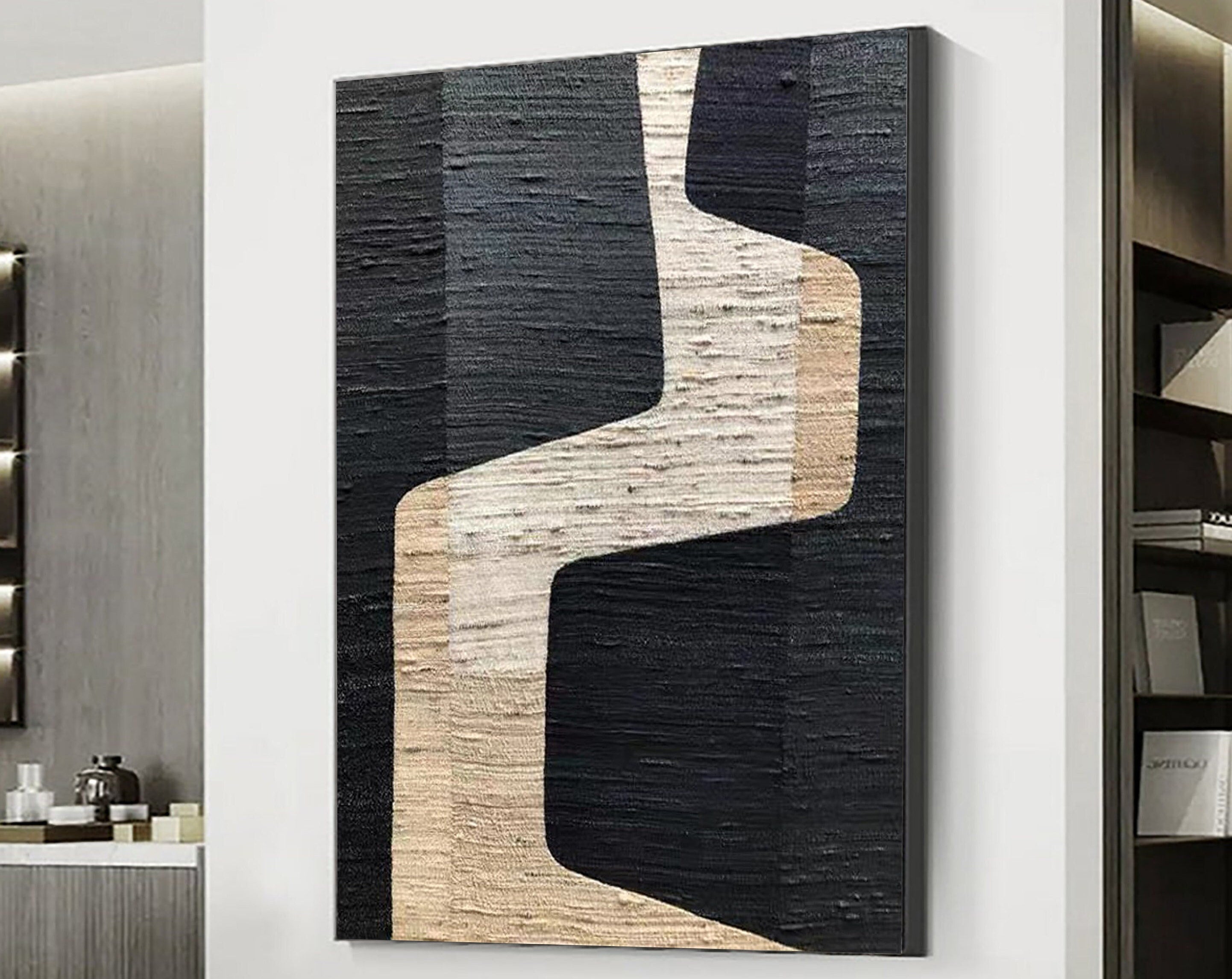 Beige & Brown Abstract Wall Art Print #BB005 - Modern Home Decor for Living Room, Bedroom & Office