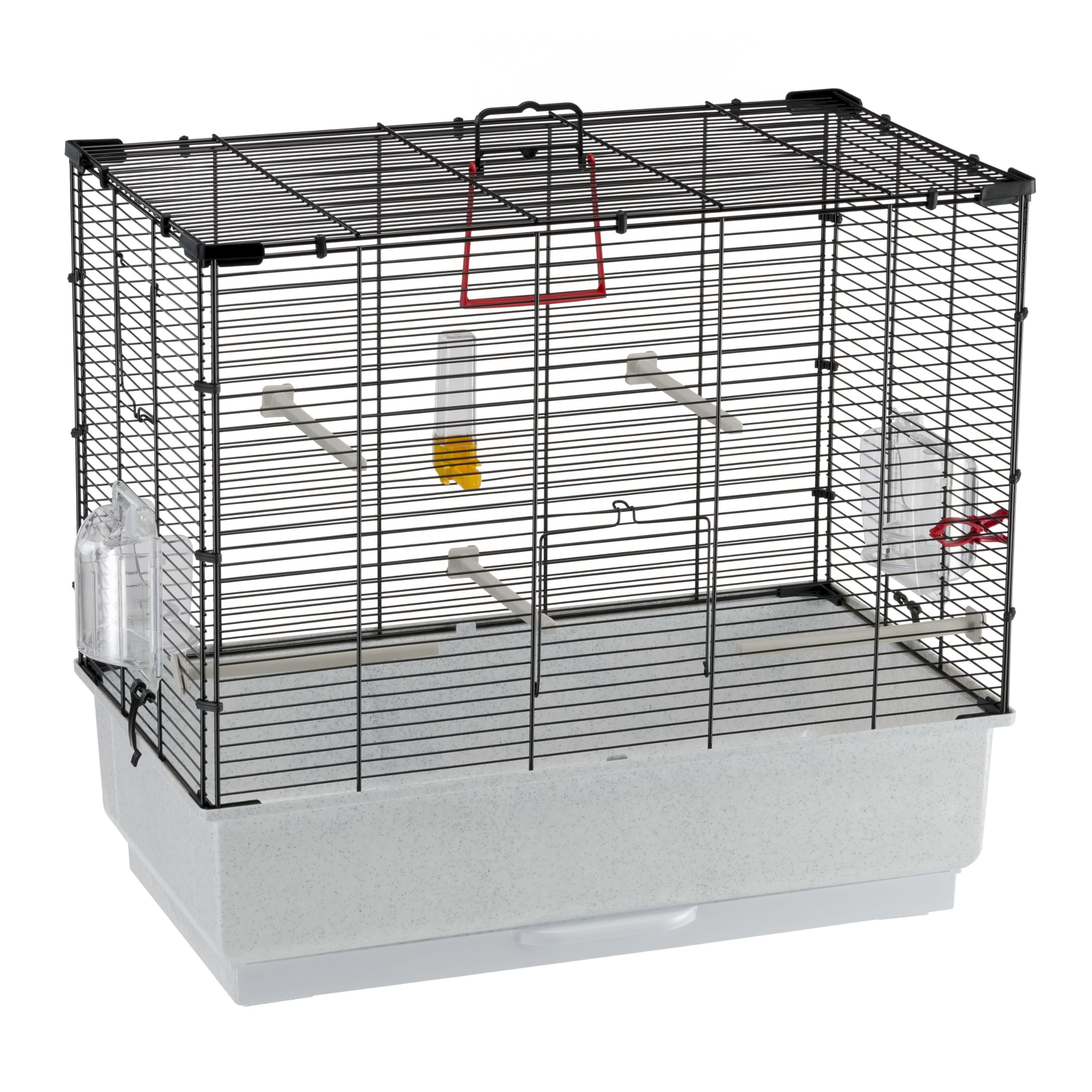 Ferplast Bird Cage Piano 4 - Small Canary Cage with Feeders & Water Dispenser (59x33x55cm) - Removable Tray & Accessories - Perfect for Canaries, Finches & Small Birds at Home or Office