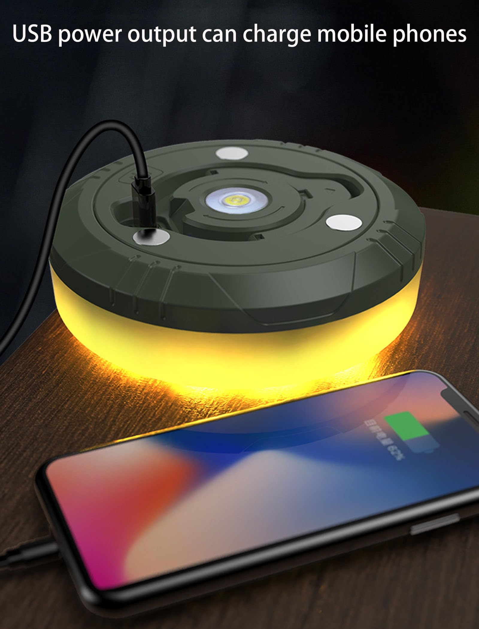 4-in-1 Rechargeable Camping String Lights - Waterproof Outdoor Hanging Lantern for Tent, Yard, Bedroom & Christmas Decor | Portable Retractable LED Camper Lights for Camping, Patio & Home Decoration