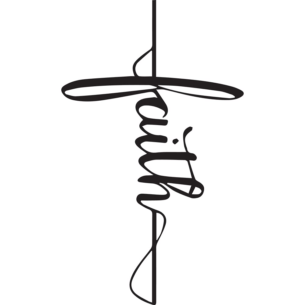 God Faith Cross Vinyl Decal Stickers (Black, Set of 2) - Waterproof Religious Stickers for Laptop, Phone, Car, Helmet, Mug & Home Decor - Perfect for Christian Gifts, Bible Study & Church Events