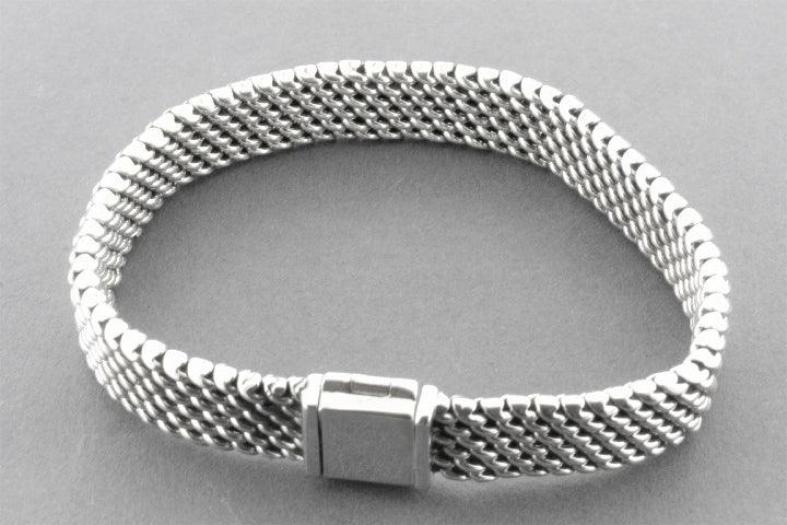 Sterling Silver Mesh Link Bracelet for Women - Elegant & Durable Jewelry for Everyday Wear, Parties & Special Occasions