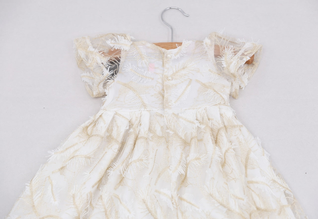 Lachesis Lace Blessing Gown - Elegant White Baptism Dress for Baby Girls | Perfect for Christening, First Communion & Special Occasions