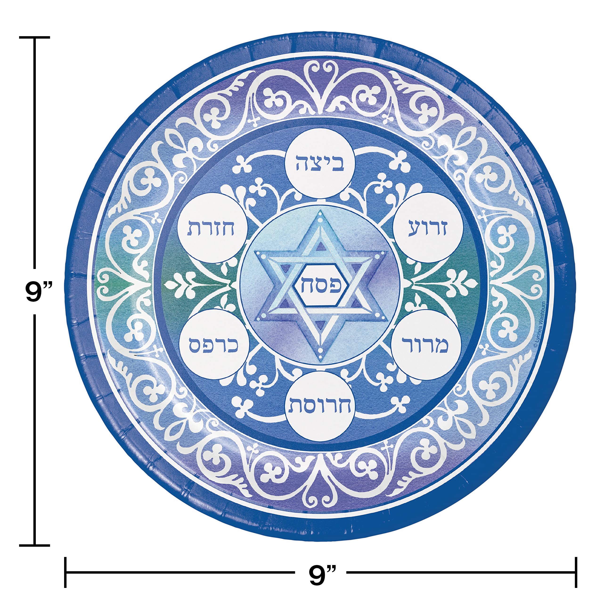 Trendware Passover Paper Plates - 24 Count Disposable Dinner Plates for Seder Meal, Holiday Parties & Family Gatherings - Elegant & Convenient Kosher Tableware