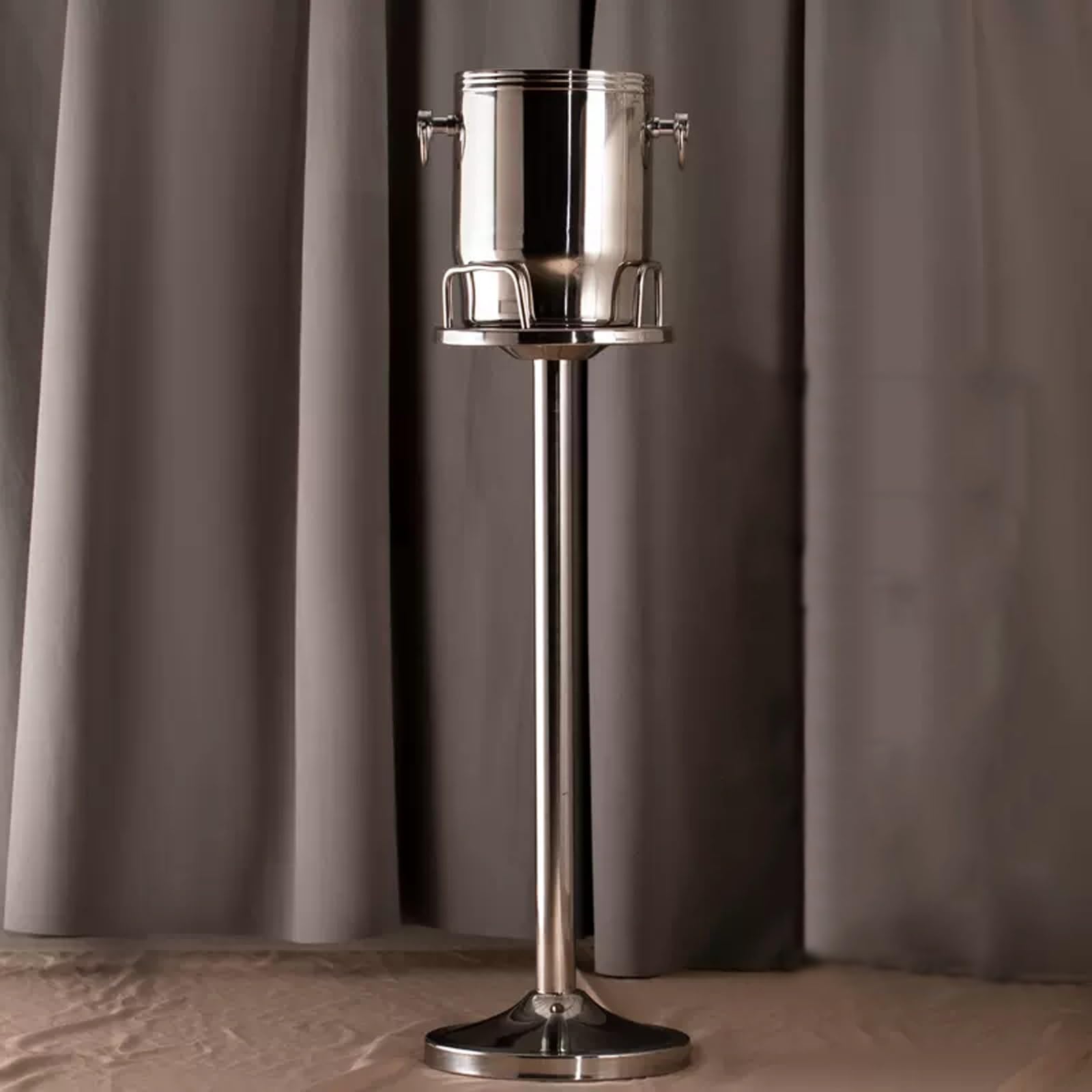 Stainless Steel Insulated Ice Bucket with Stand - Wine & Champagne Cooler for Beer, Cocktails - Perfect for KTV, Club, Bar, BBQ Party, Wedding & Home Entertaining (Silver)