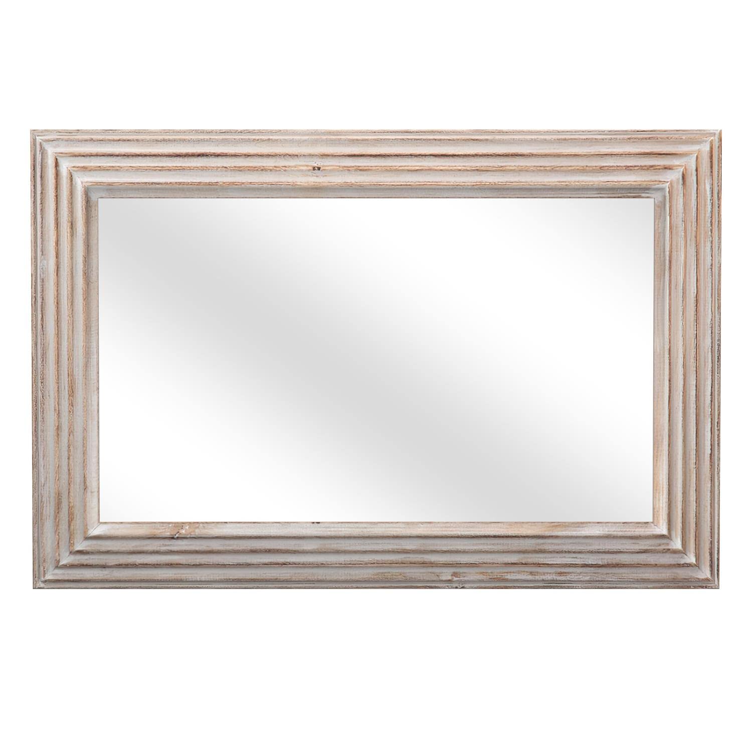 Prichard White Wood Frame Wall Mirror - Elegant Home Decor for Living Room, Bedroom & Entryway