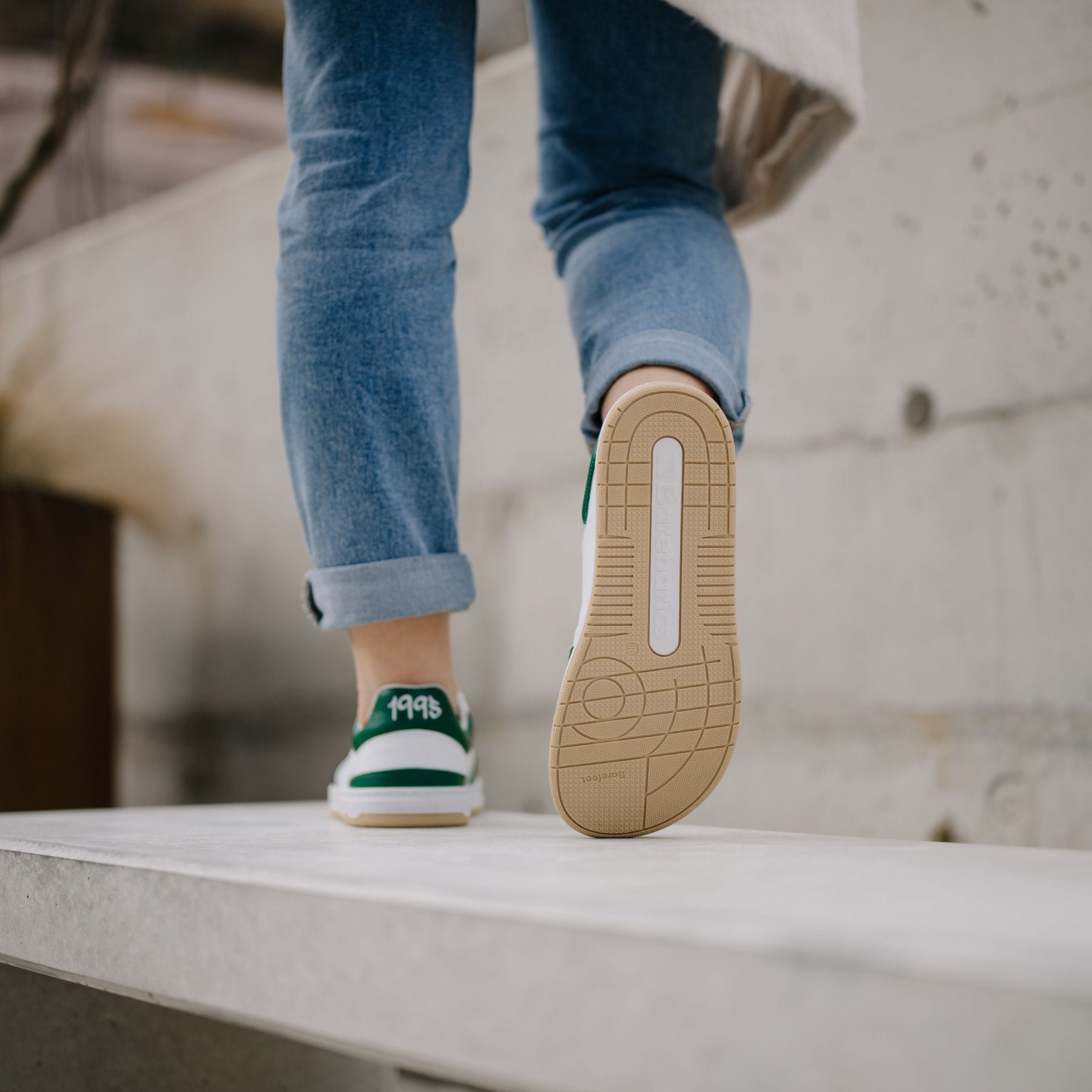 Barefoot Sneakers for Men & Women - Barebarics Wave White & Dark Green Minimalist Shoes | Lightweight, Flexible & Comfortable for Running, Walking & Gym Workouts