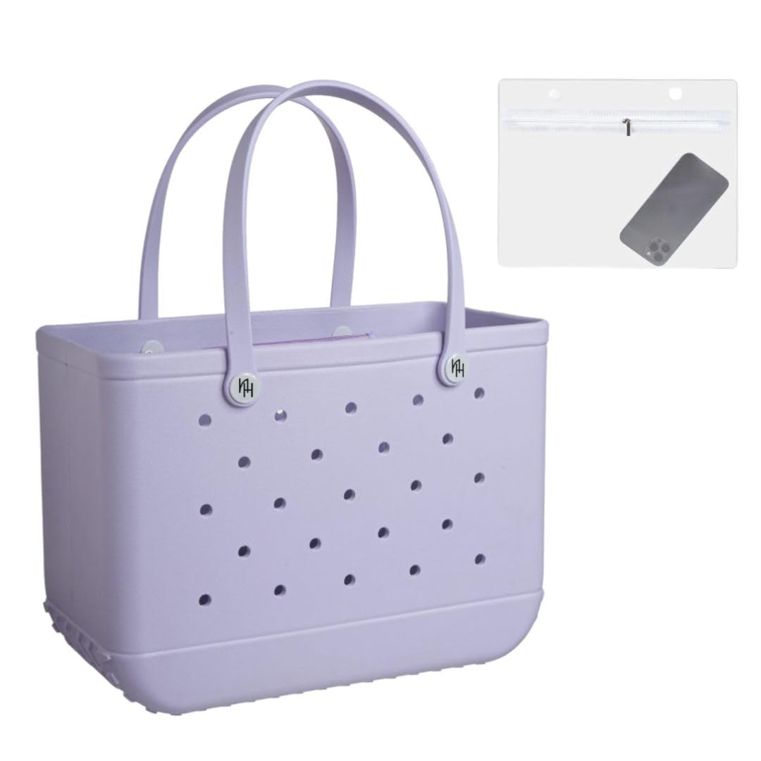 Waterproof Silicone Beach Tote Bag with Inner Waterproof Sleeve - Large Capacity Pool Bag for Swimming, Travel, Outdoor Activities, Grocery Shopping & Gym - Perfect for Beach Days, Vacation & Workout Essentials