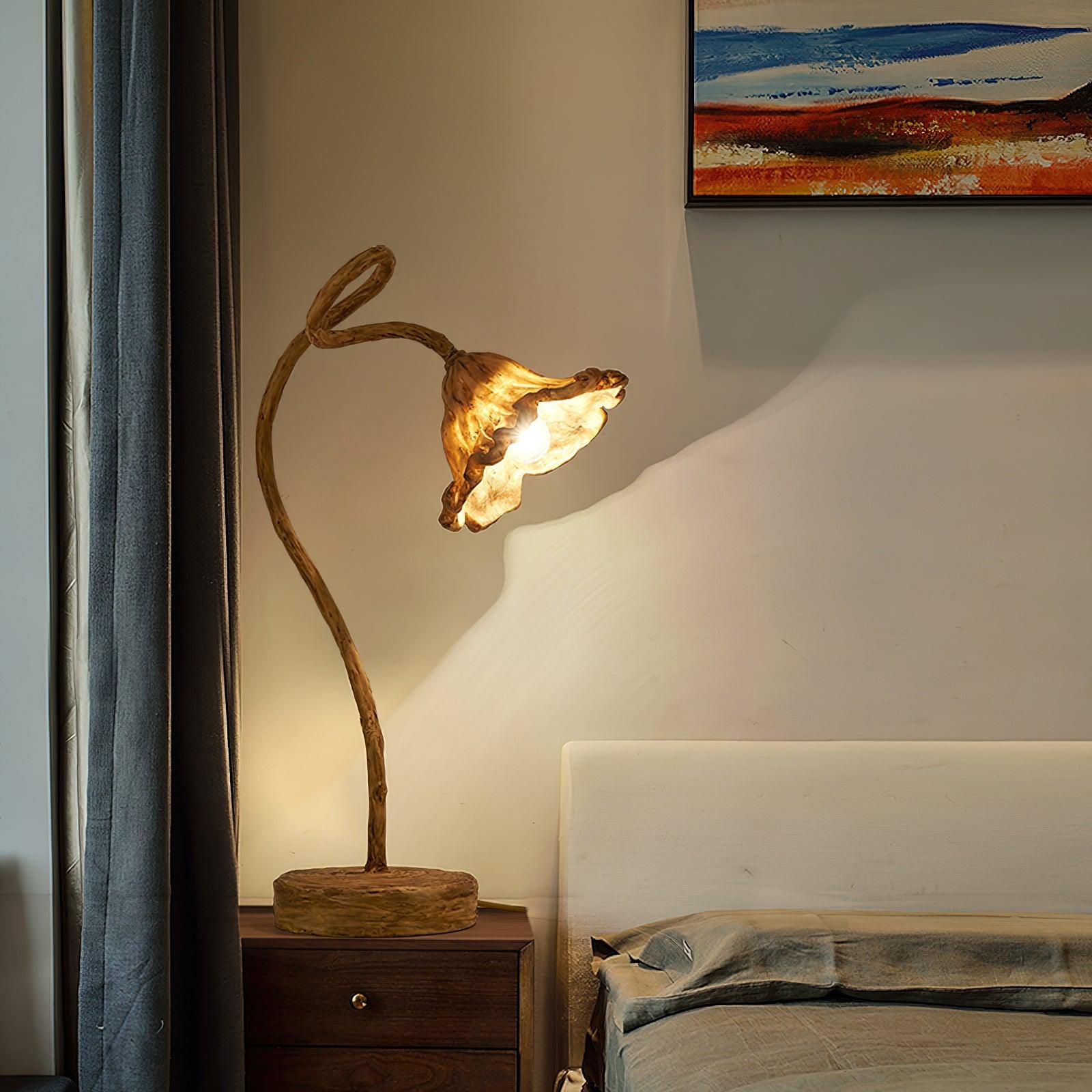 Elegant Lotus Leaf Table Lamp - Handcrafted Decorative LED Night Light for Bedroom, Living Room & Office - Perfect for Relaxation & Ambience