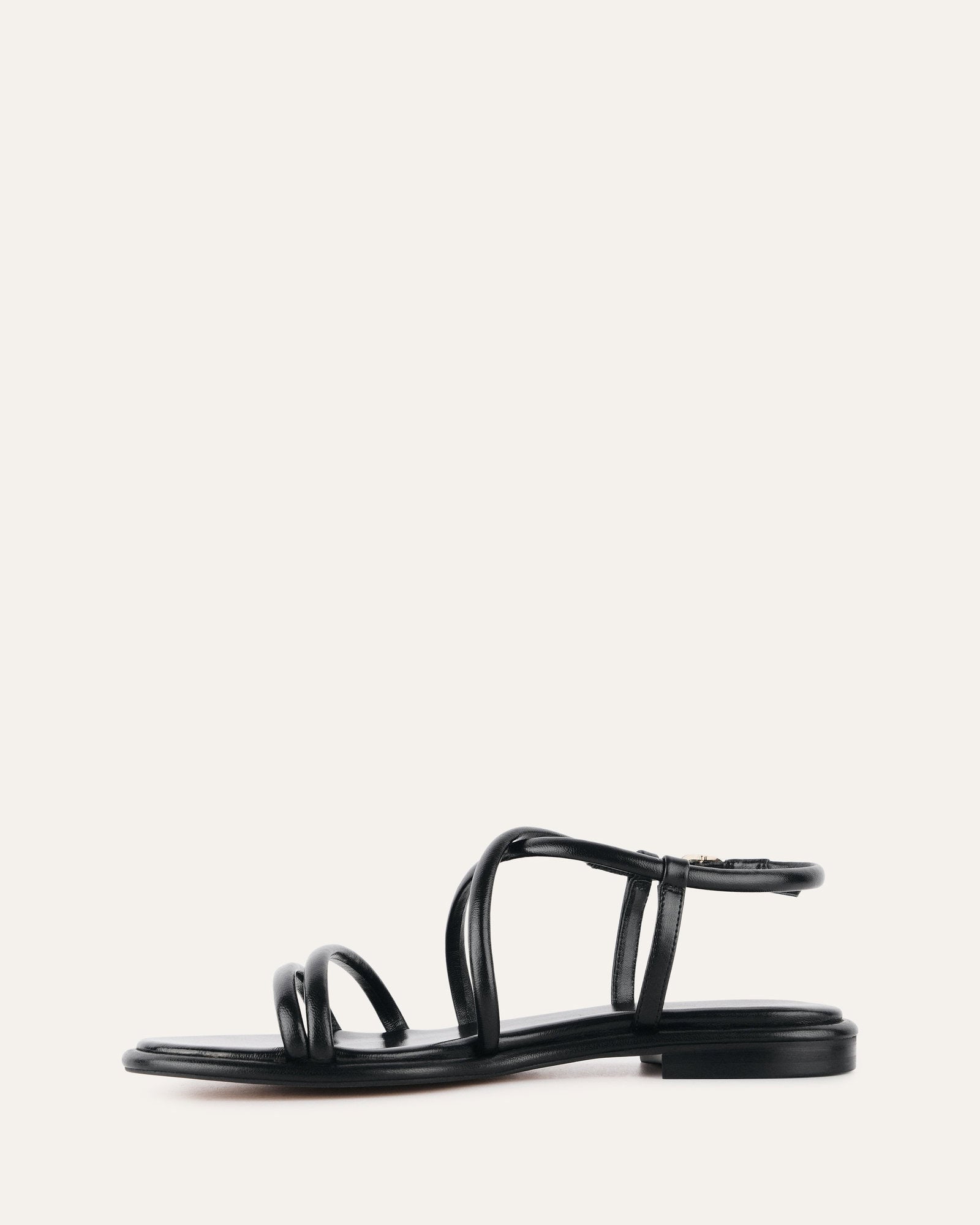 **Catalina Flat Sandals for Women - Black Leather Comfortable Slides - Perfect for Beach, Vacation, and Summer Outfits**
