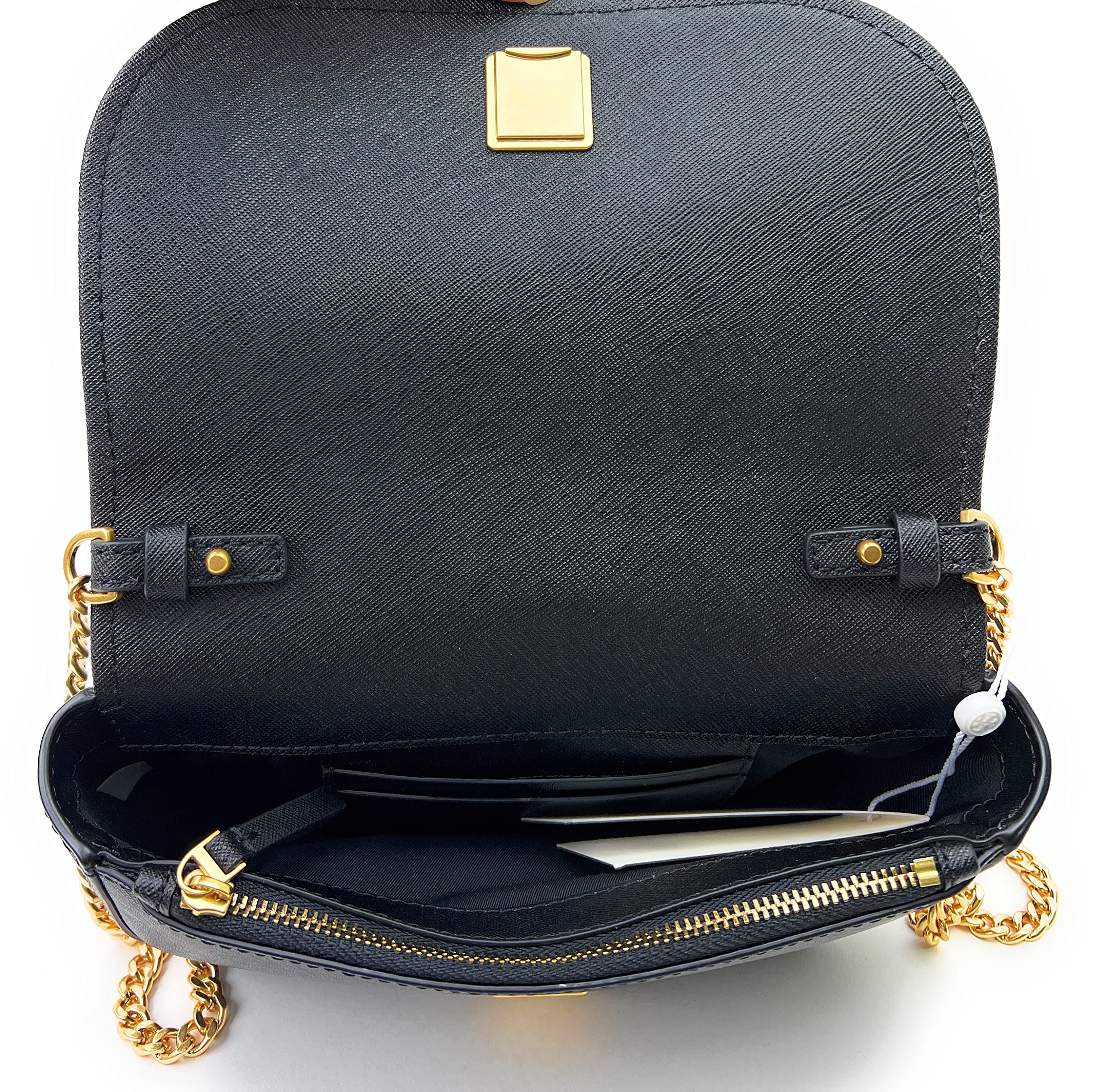 Tory Burch Emerson Top Handle Crossbody Bag for Women - Genuine Saffiano Leather, Black | Perfect for Work, Travel & Everyday Use