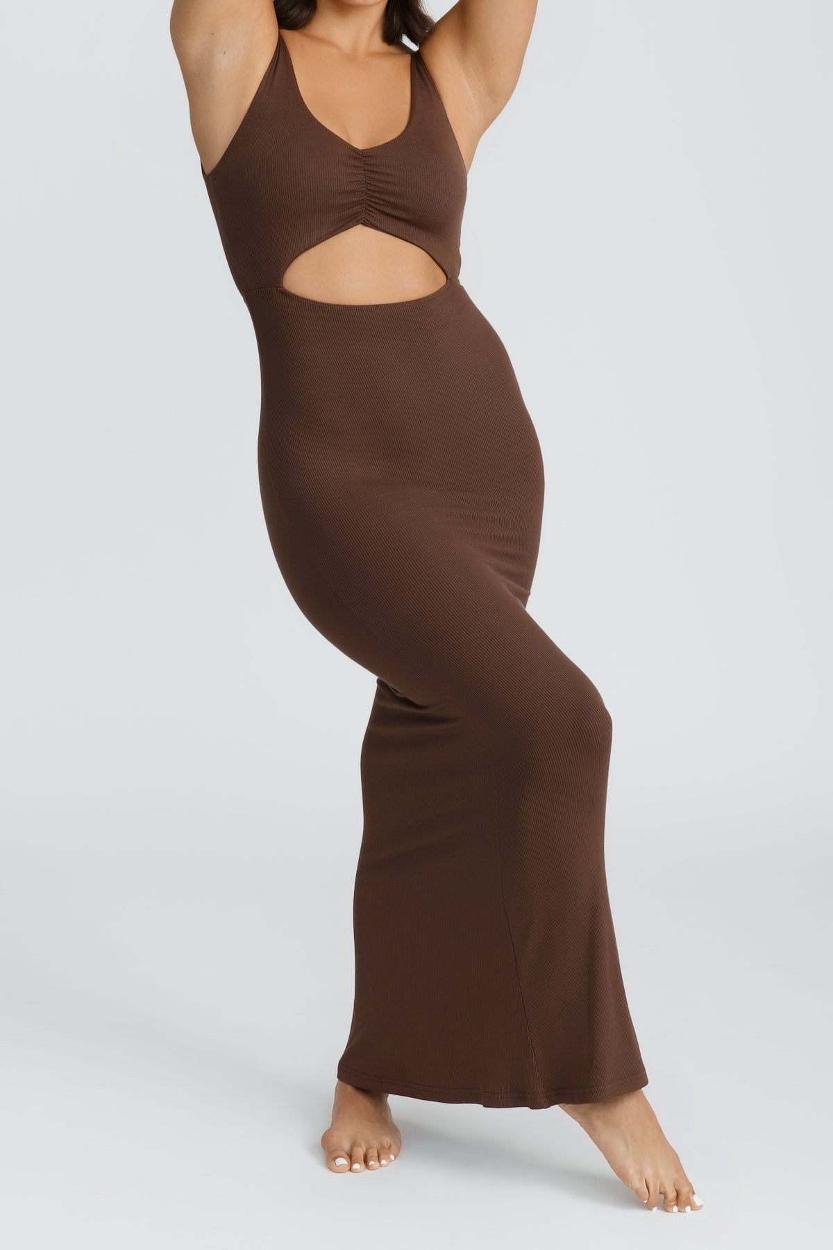 Reily Maxi Dress in Chocolate Brown - Elegant Long Flowy Dress for Women, Perfect for Summer Beach, Vacation, and Casual Outings
