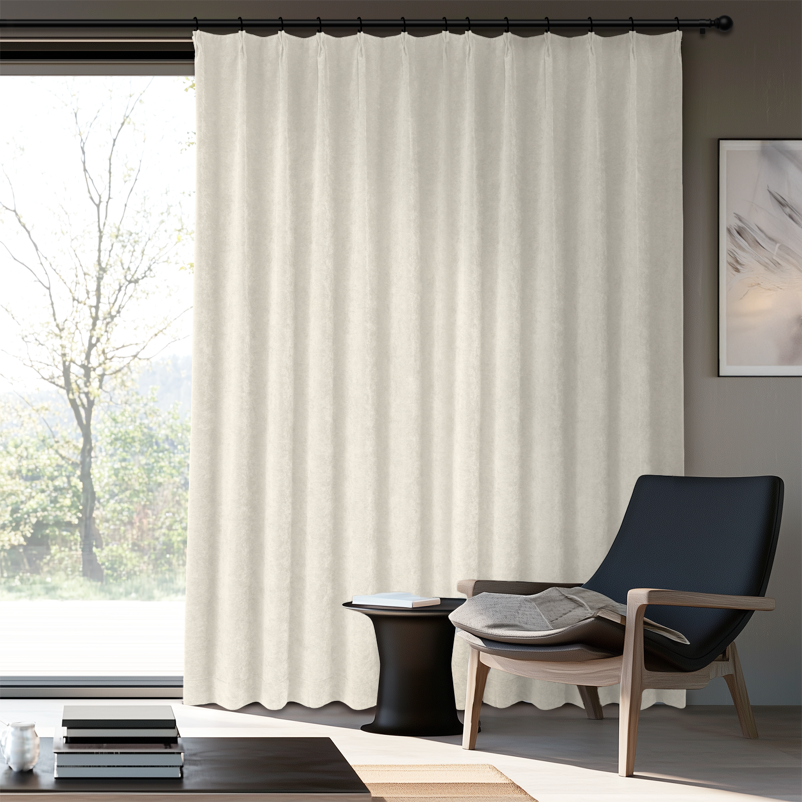 Soundproof Blackout Curtains - Heavyweight Thermal Insulated Drapes for Bedroom & Living Room | Noise Reducing, Energy Efficient, Pinch Pleated Design in Chocolate Brown - Perfect for Home Theater, Nursery & Office Spaces