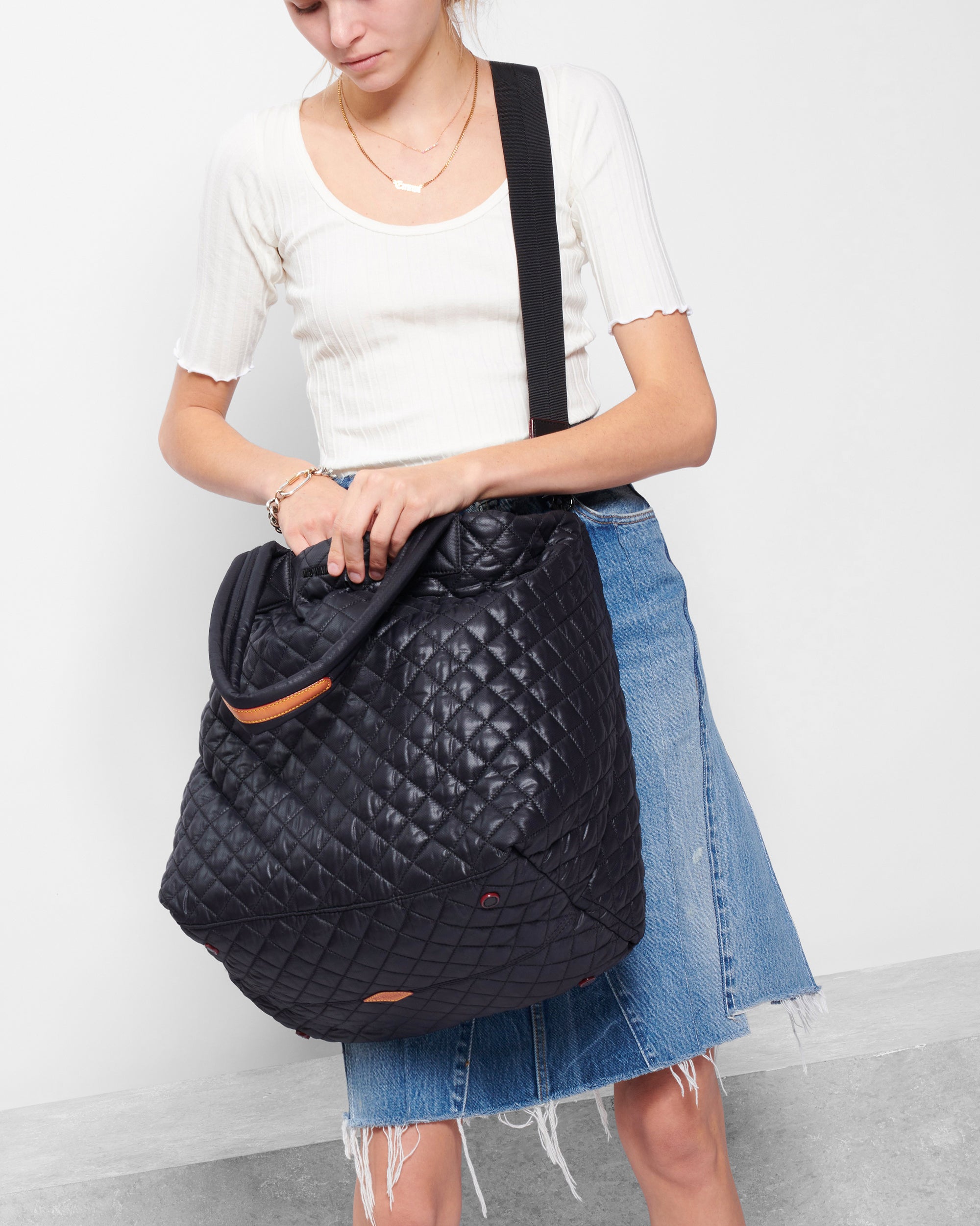 MZ Wallace Large Metro Tote Deluxe - Premium Nylon Handbag for Women, Spacious Work Tote with Zip Top, Lightweight Travel Bag - Perfect for Office, Commute & Weekend Getaways