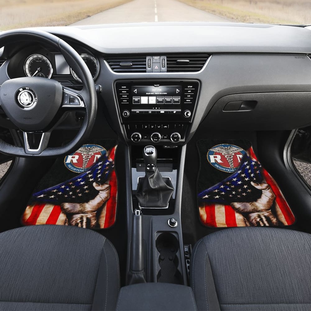 Premium American Flag Car Floor Mats for Patriot Nurses - Non-Slip, Heavy Duty Protection - Perfect for Nurses, Healthcare Workers & Patriotic Drivers