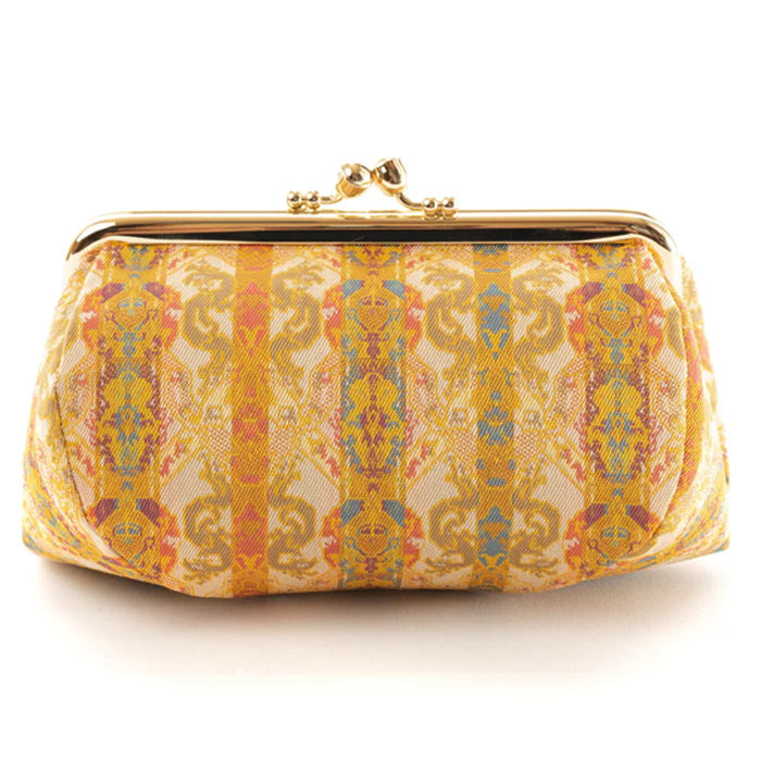 Handmade Kyoto Nishijin Silk Dragon Pouch - Japanese Traditional Cosmetic & Makeup Bag, Travel Toiletry Organizer, Stationery Holder, Gamaguchi Style Bag-in-Bag for Women's Accessories - Perfect for Daily Use, Gift Giving & Cultural Enthusiasts