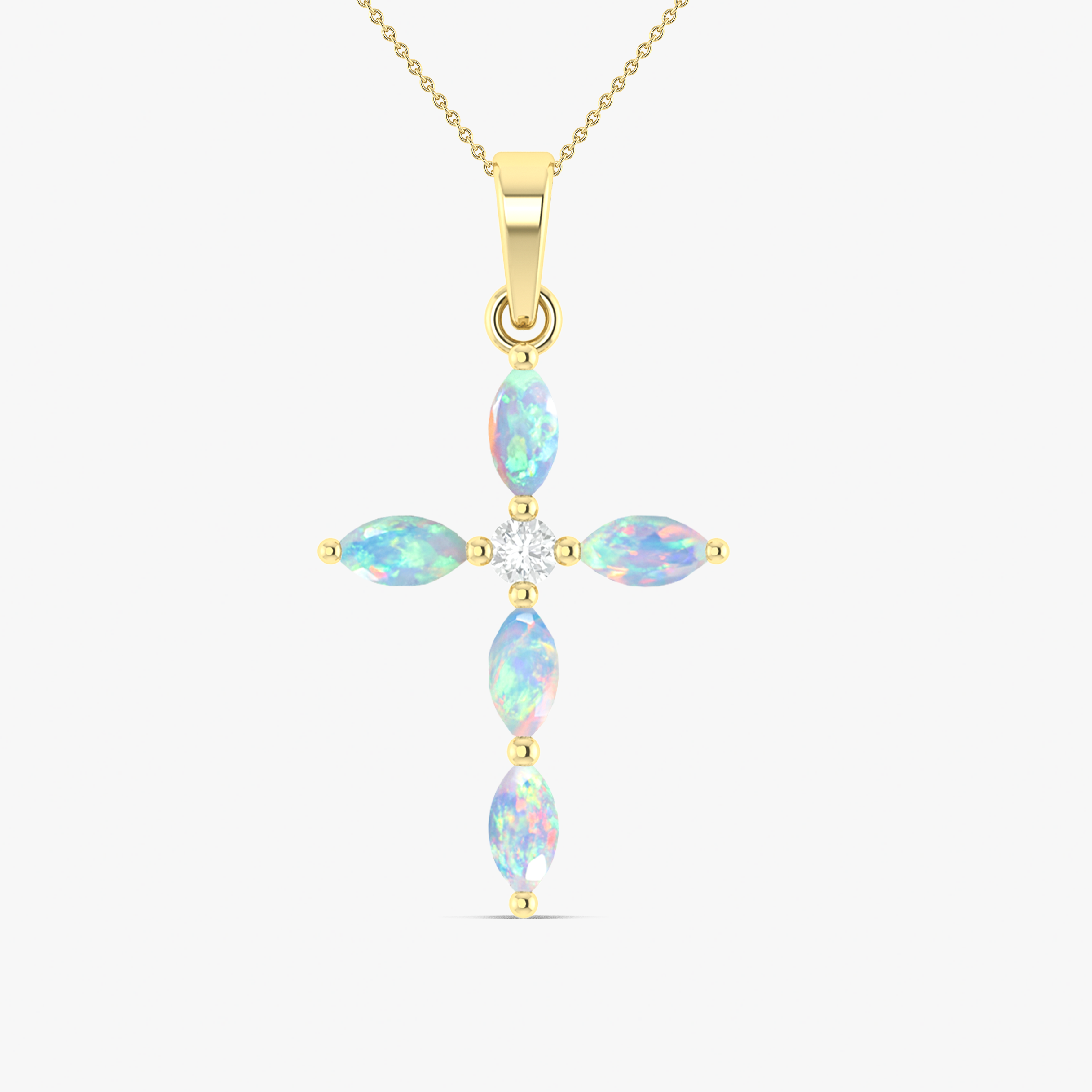 Natural Multi Fire Opal Marquise Gemstone Pendant Necklace for Women - Elegant Handmade Jewelry Gift for Birthday, Anniversary & Special Occasions