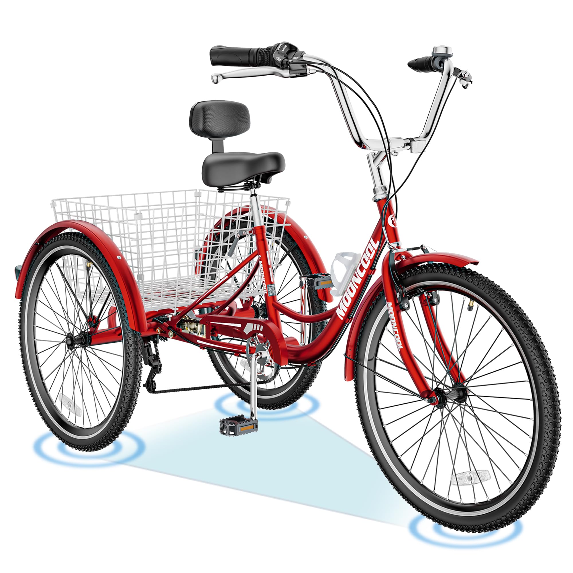 ABORON Adult Tricycle - 3 Wheel Bike for Men & Women, Double-Wall Alloy Rims, Comfortable & Stable Ride for Exercise, Commuting & Outdoor Recreation - Perfect for Seniors, Leisure Cycling & Grocery Shopping