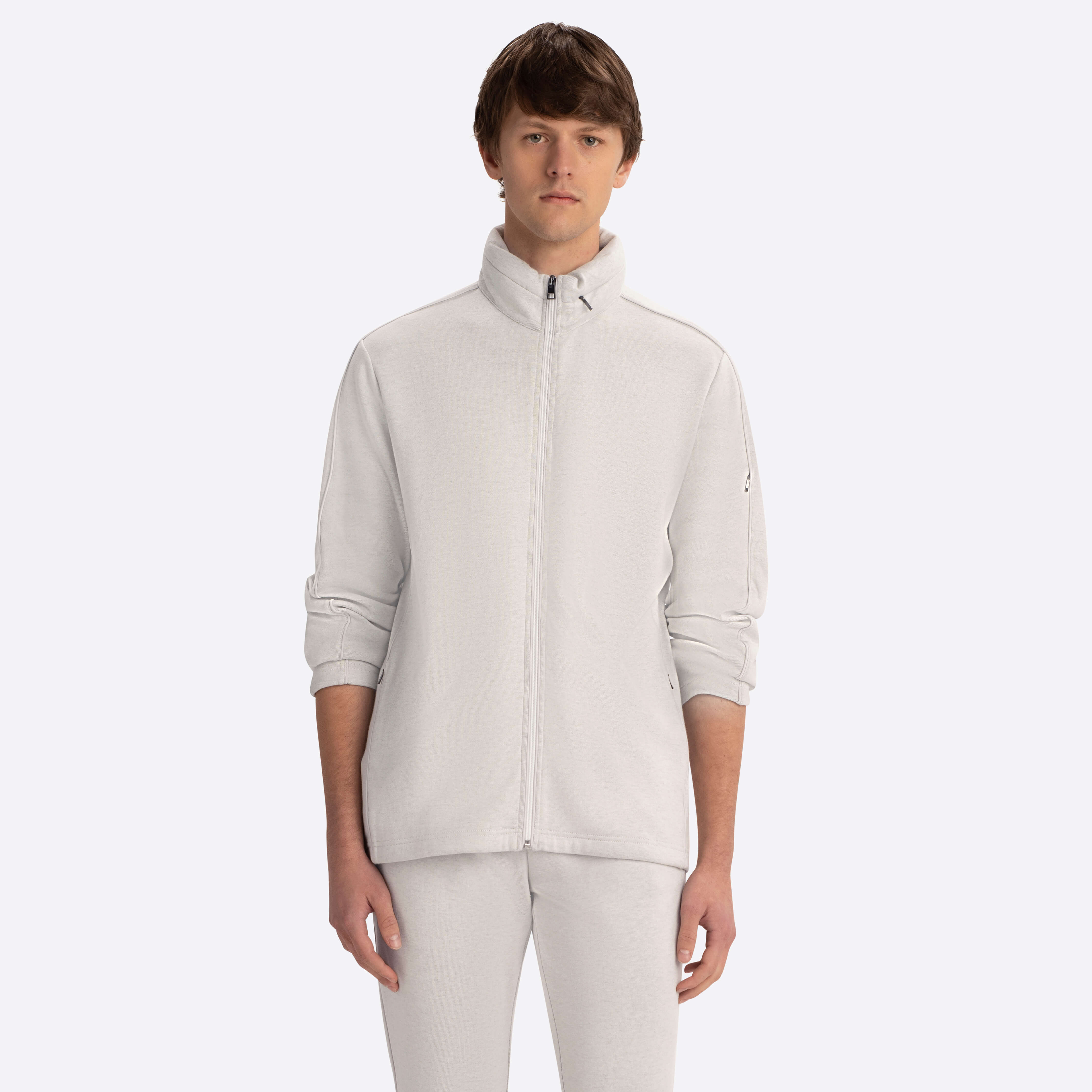 Full Zip Mock Neck Sweatshirt with Stow Away Hood - Cozy Pullover for Men & Women | Perfect for Outdoor Activities, Casual Wear & Layering