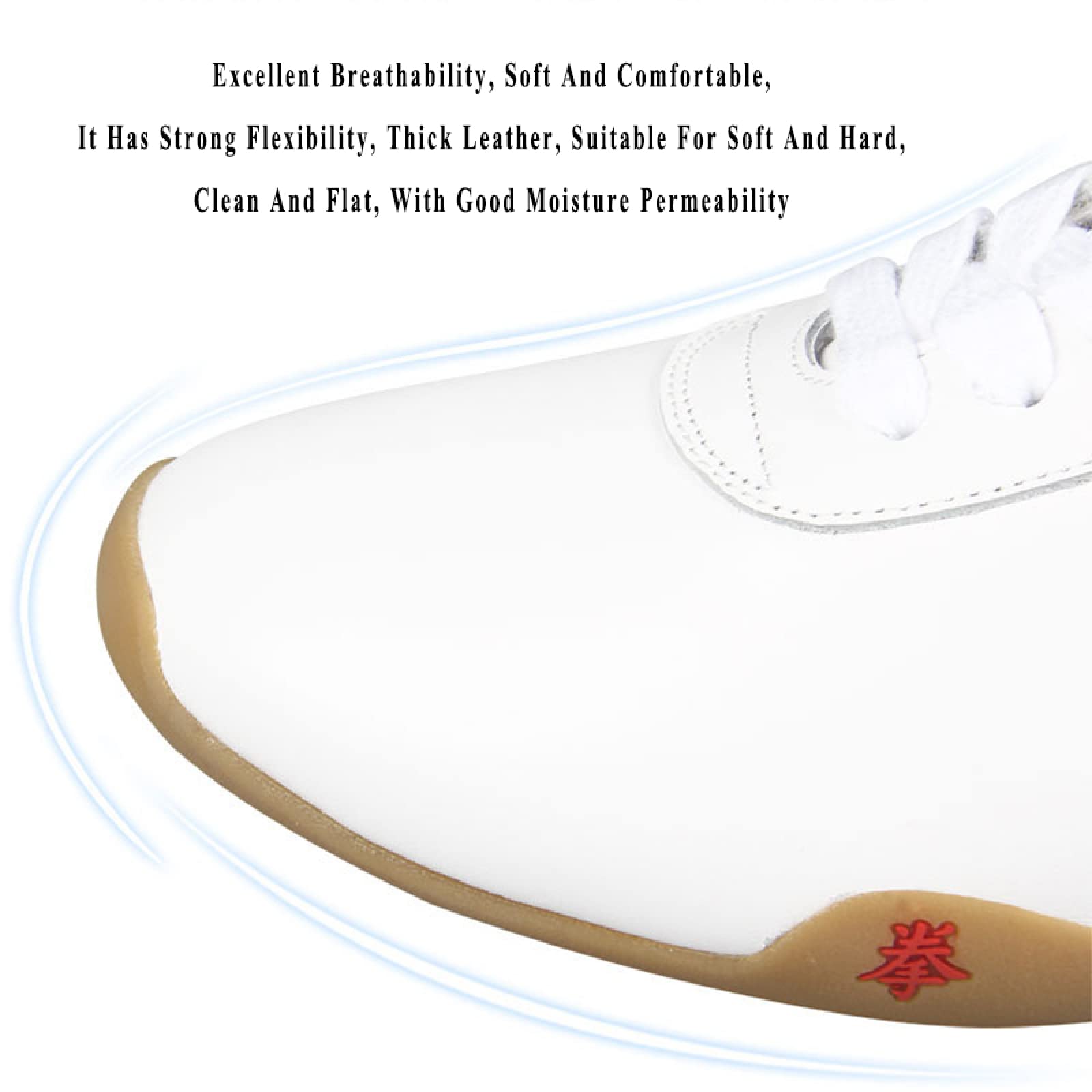 Premium Leather Martial Arts Shoes for Taekwondo, Kung Fu & Tai Chi Practice - White Size 43 - Ideal for Training, Competition & Traditional Martial Arts Performance