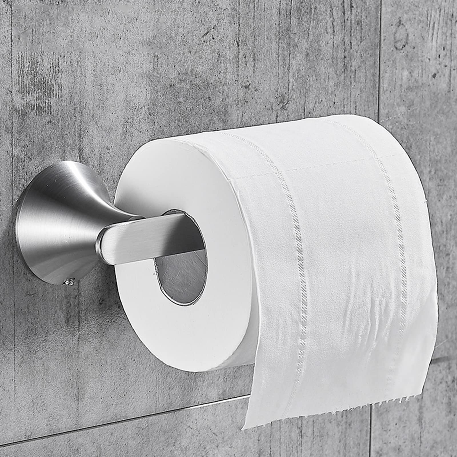 Brushed Nickel Bathroom Hardware Set - 4-Piece Wall Mounted Accessories (Toilet Paper Holder, Robe Hook, Towel Ring & Bar) - Durable 304 Stainless Steel - Perfect for Modern Bathroom Decor & Small Space Solutions