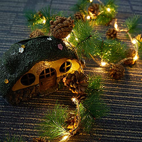 20 LED Christmas Pine Cone Berry Jingle Bell String Lights - 6.5 ft Fairy Garland for Xmas Tree Decor, Fireplace, Door, Party (Indoor/Outdoor Use) - Perfect for Holiday Home Decor & Festive Atmosphere