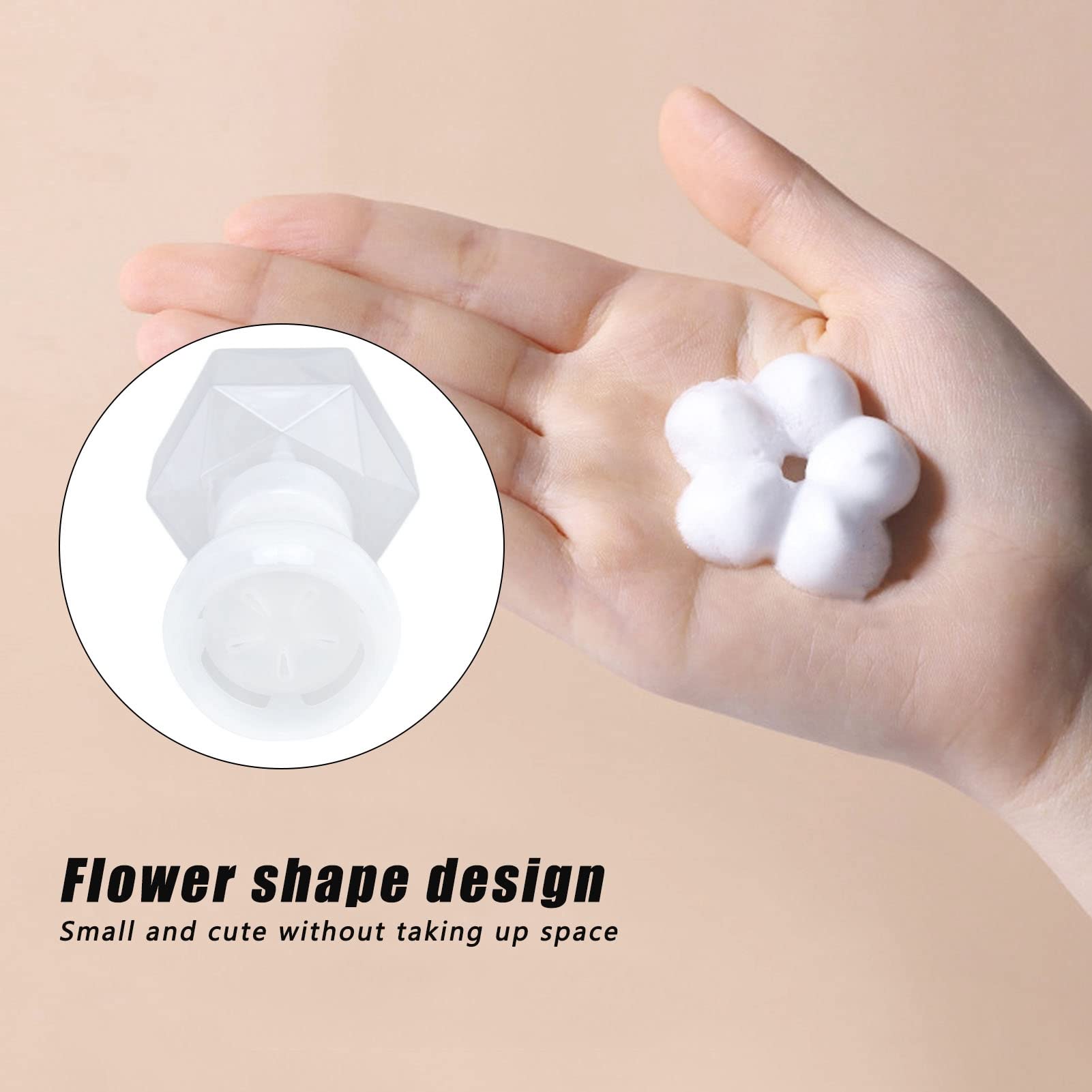 300ml Transparent Foaming Hand Soap Dispenser - Flower Design Liquid Soap Bottle with Foam Pump for Bathroom, Kitchen & Travel | Gentle Cleaning for Hands & Home